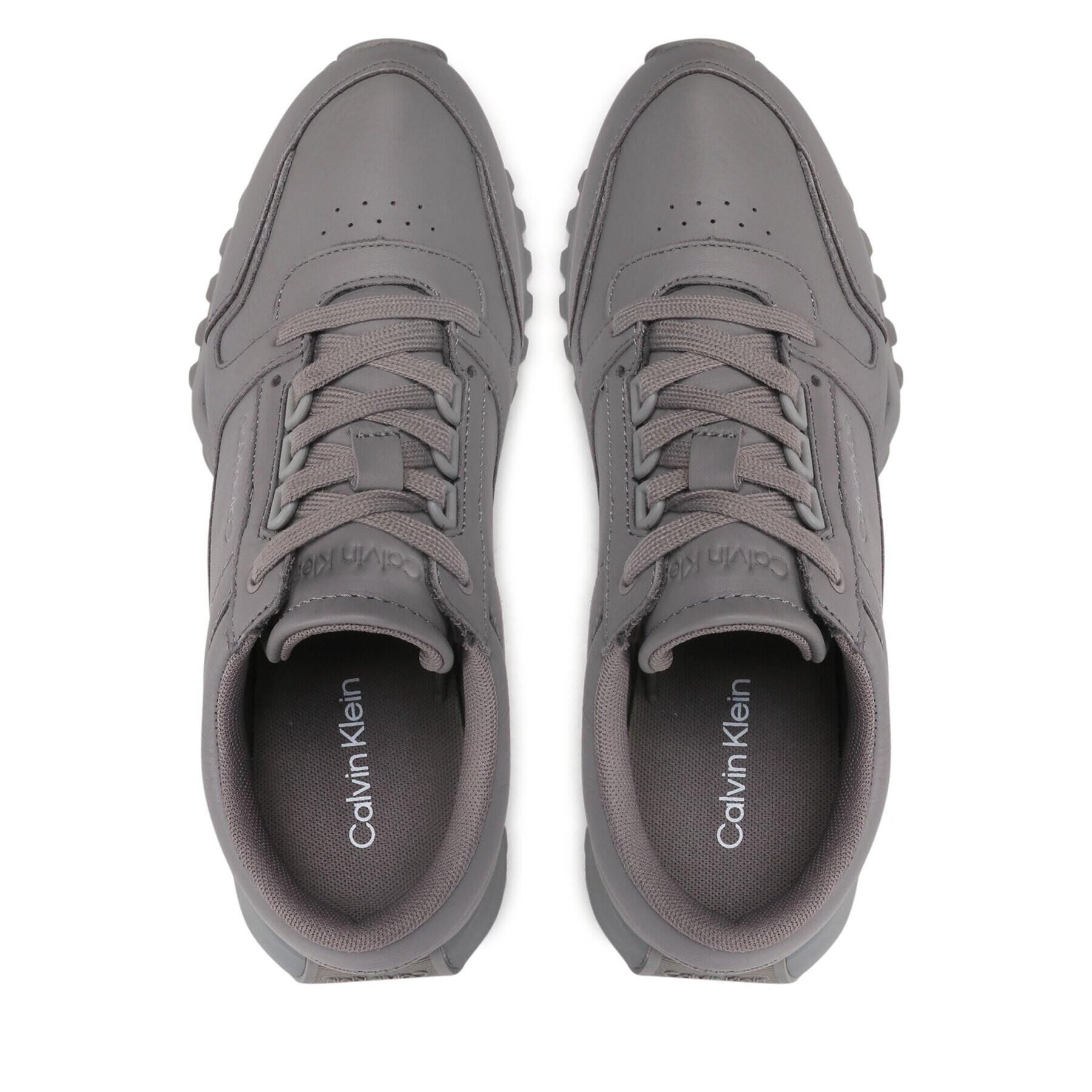 Calvin Klein Sneakers Low Top Lace Up Lth HM0HM00747 Gri - Pled.ro