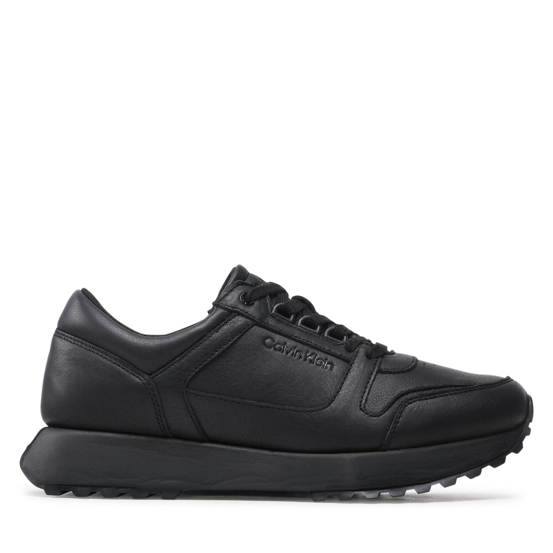 Calvin Klein Sneakers Low Top Lace Up Lth HM0HM00747 Negru - Pled.ro