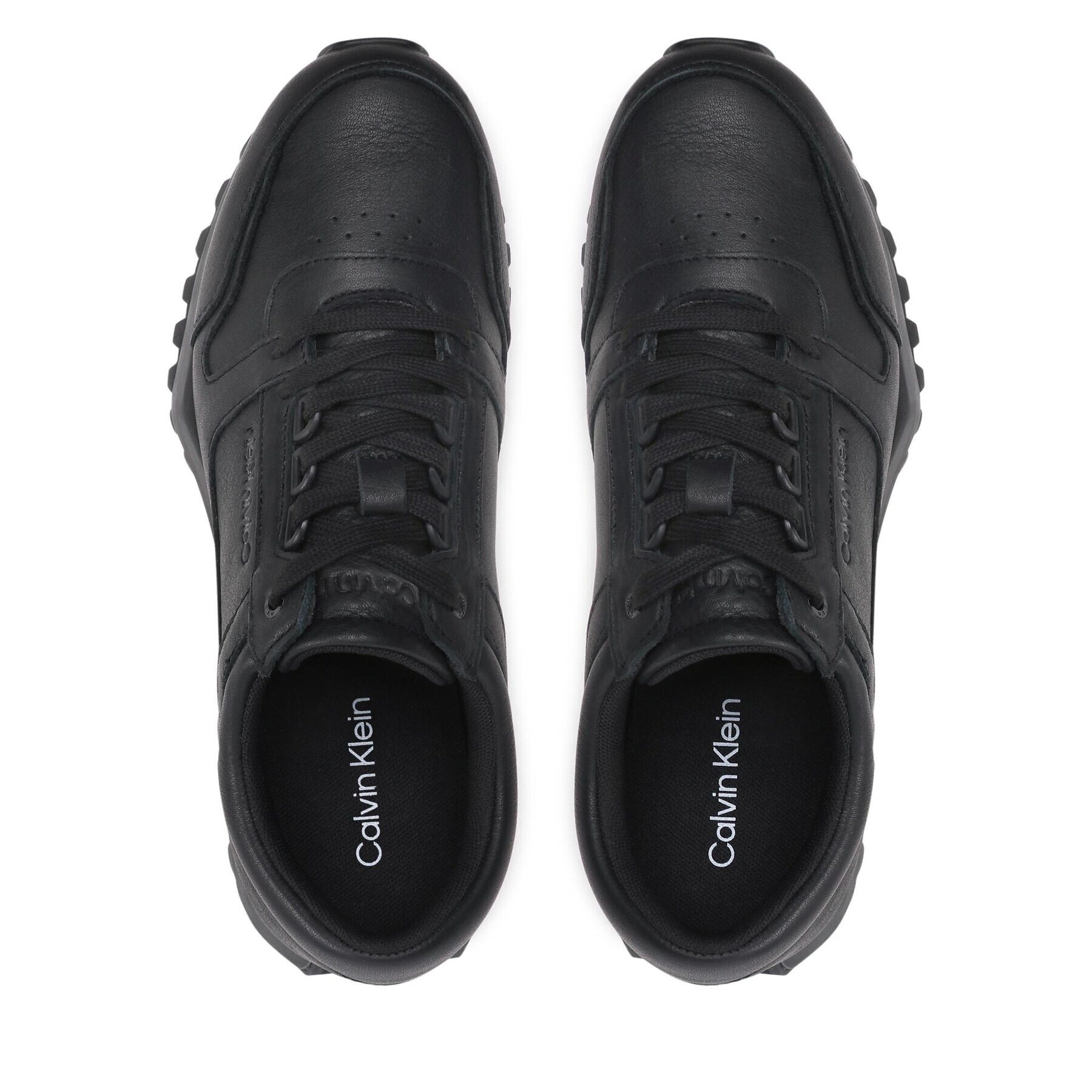 Calvin Klein Sneakers Low Top Lace Up Lth HM0HM00747 Negru - Pled.ro