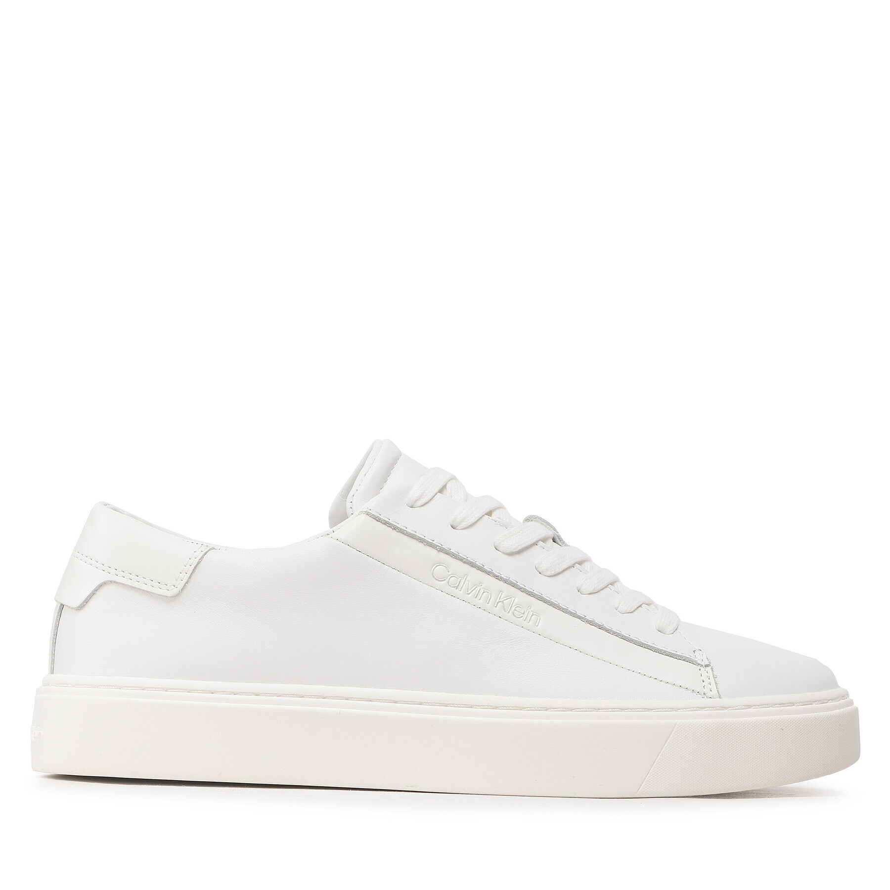 Calvin Klein Sneakers Low Top Lace Up Lth HM0HM00861 Alb - Pled.ro