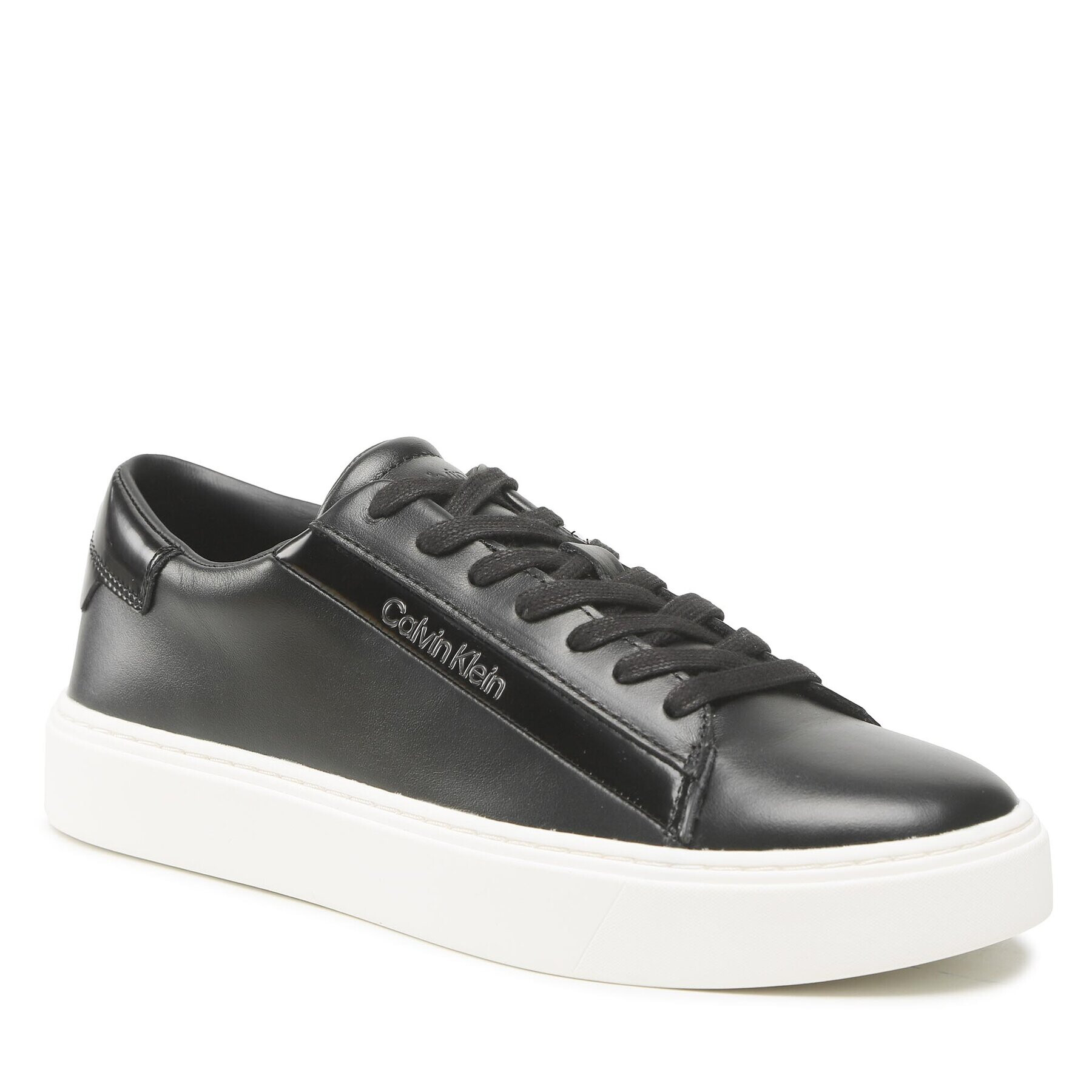 Calvin Klein Sneakers Low Top Lace Up Lth HM0HM00861 Negru - Pled.ro