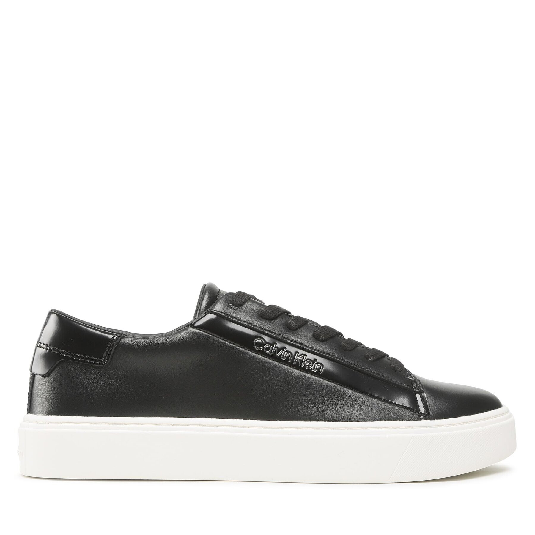 Calvin Klein Sneakers Low Top Lace Up Lth HM0HM00861 Negru - Pled.ro