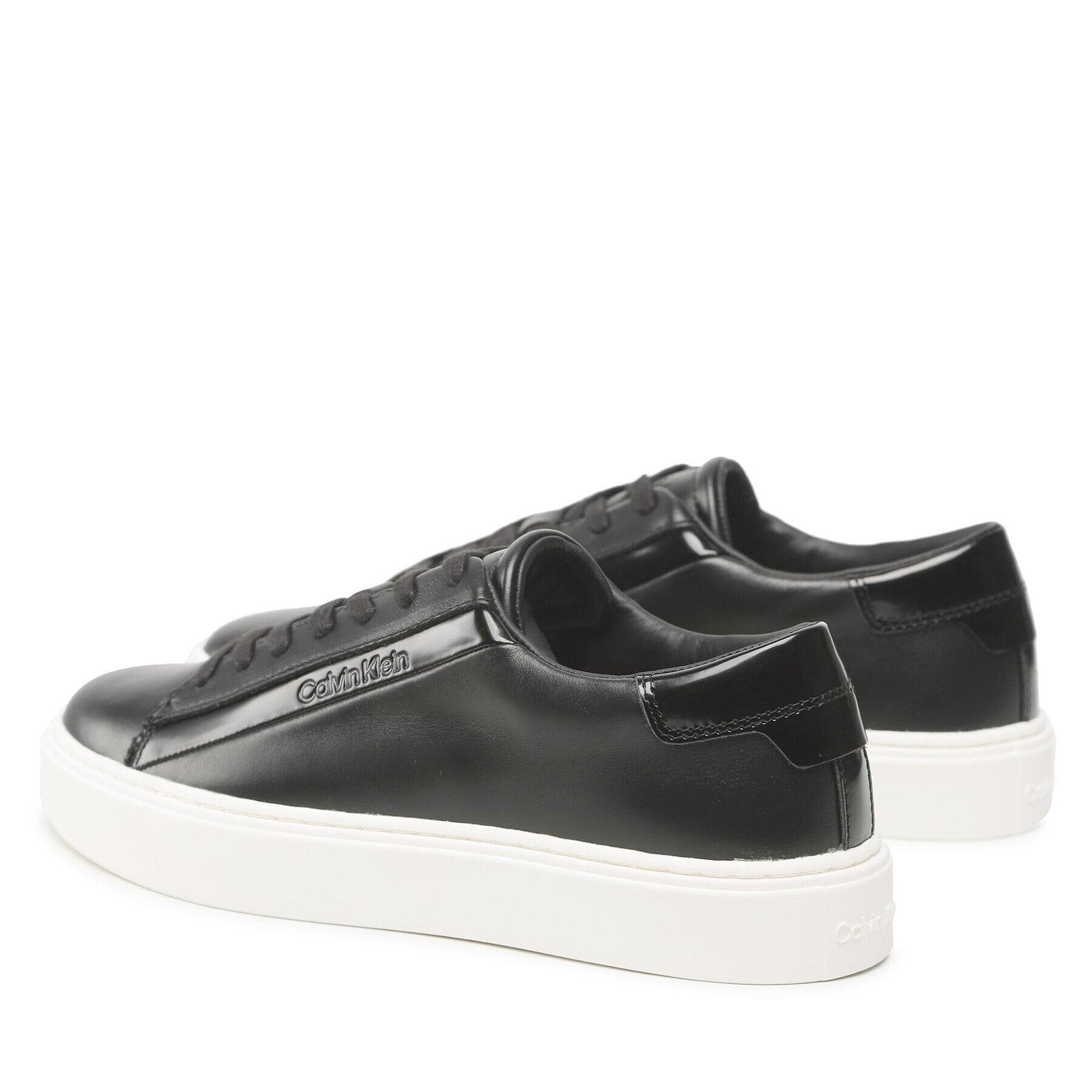 Calvin Klein Sneakers Low Top Lace Up Lth HM0HM00861 Negru - Pled.ro