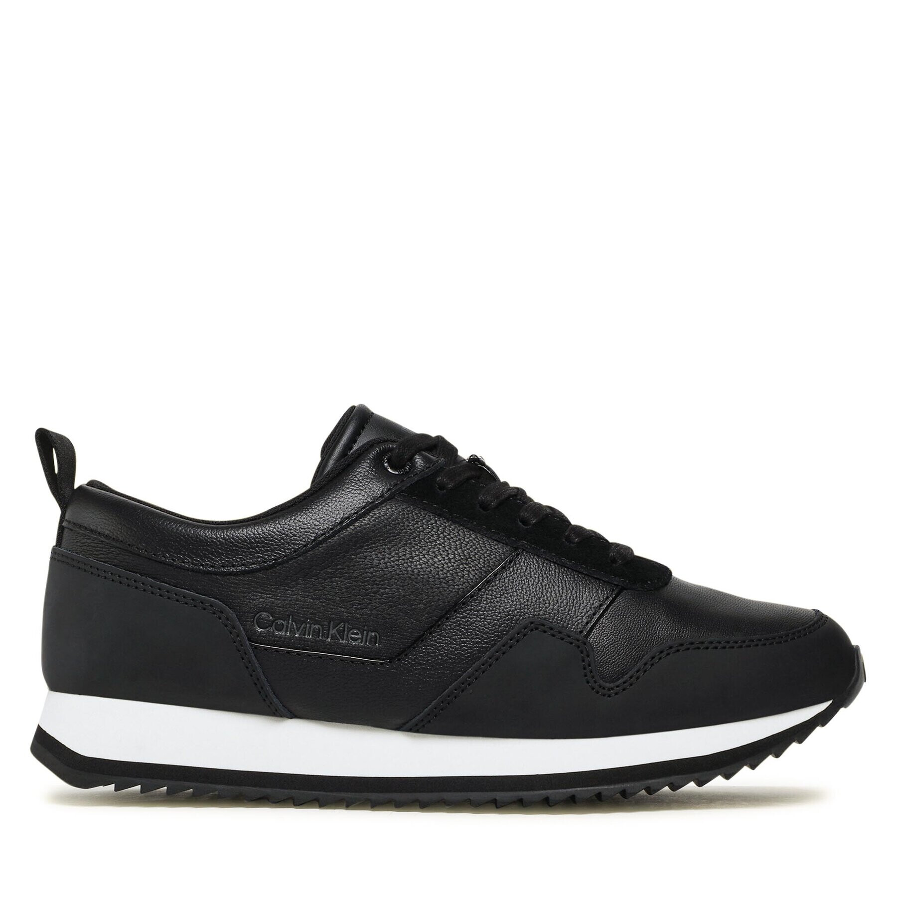 Calvin Klein Sneakers Low Top Lace Up Lth HM0HM00998 Negru - Pled.ro