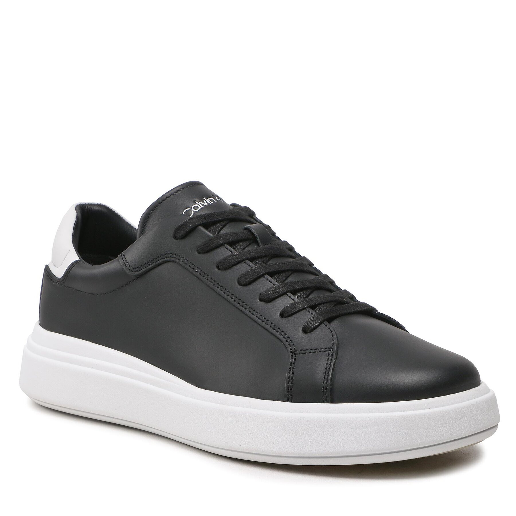 Calvin Klein Sneakers Low Top Lace Up Lth HM0HM01016 Negru - Pled.ro