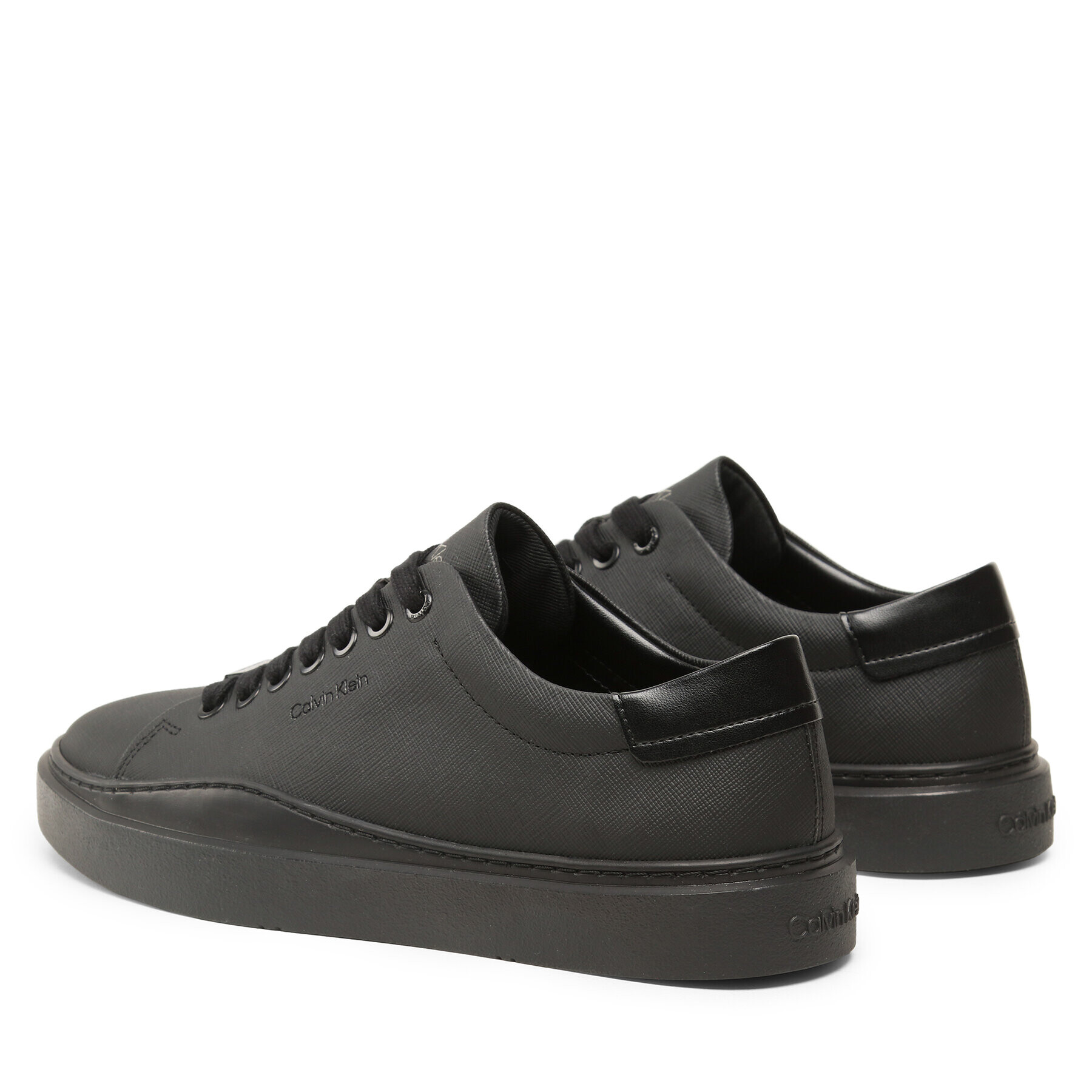 Calvin Klein Sneakers Low Top Lace Up Lth HM0HM01051 Negru - Pled.ro