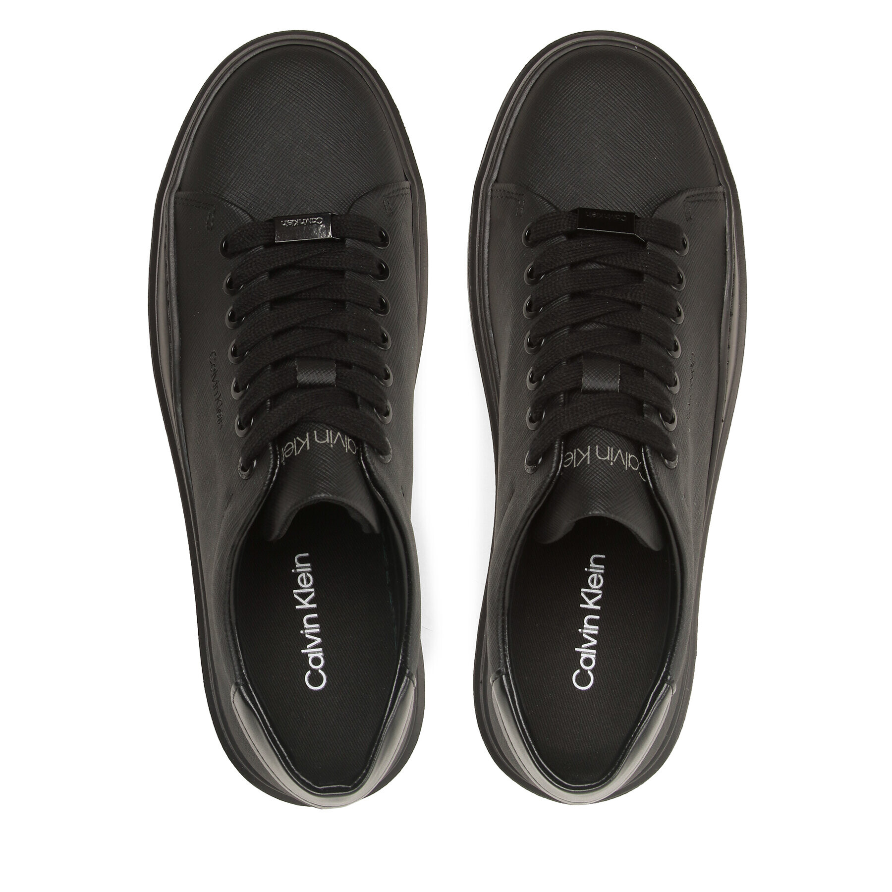 Calvin Klein Sneakers Low Top Lace Up Lth HM0HM01051 Negru - Pled.ro