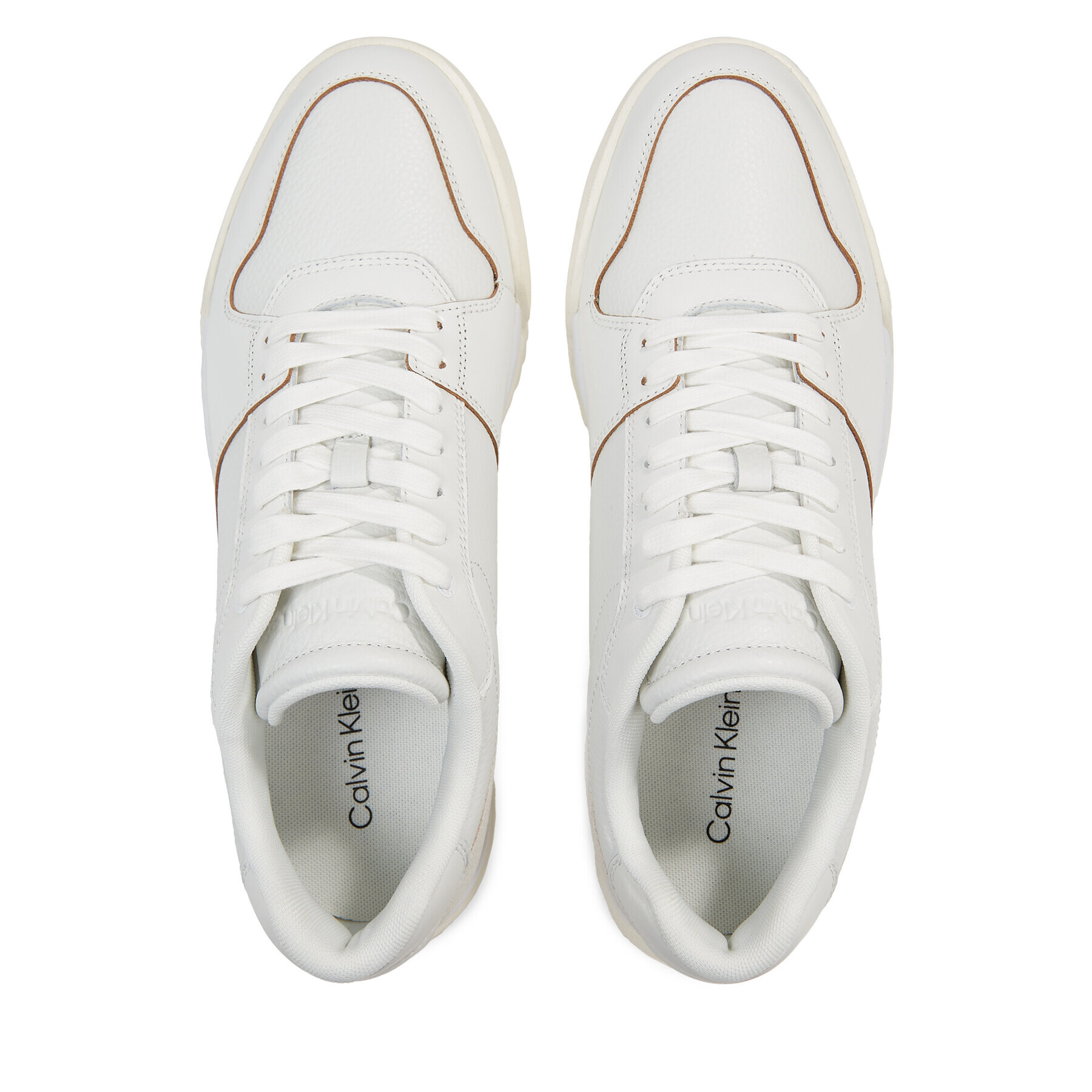 Calvin Klein Sneakers Low Top Lace Up Lth HM0HM01173 Alb - Pled.ro