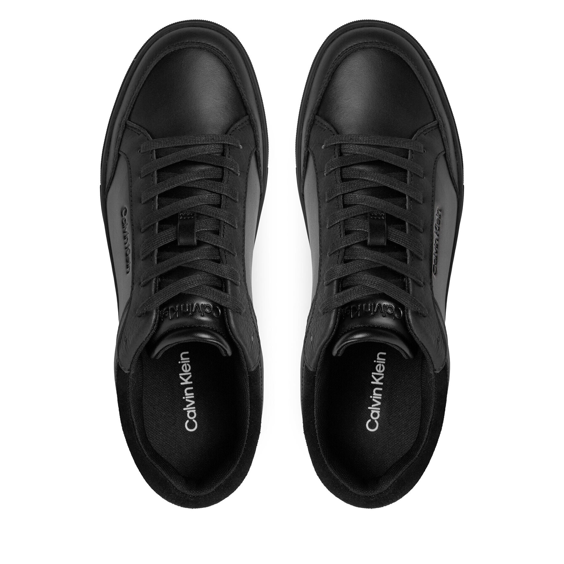 Calvin Klein Sneakers Low Top Lace Up Lth HM0HM01455 Negru - Pled.ro