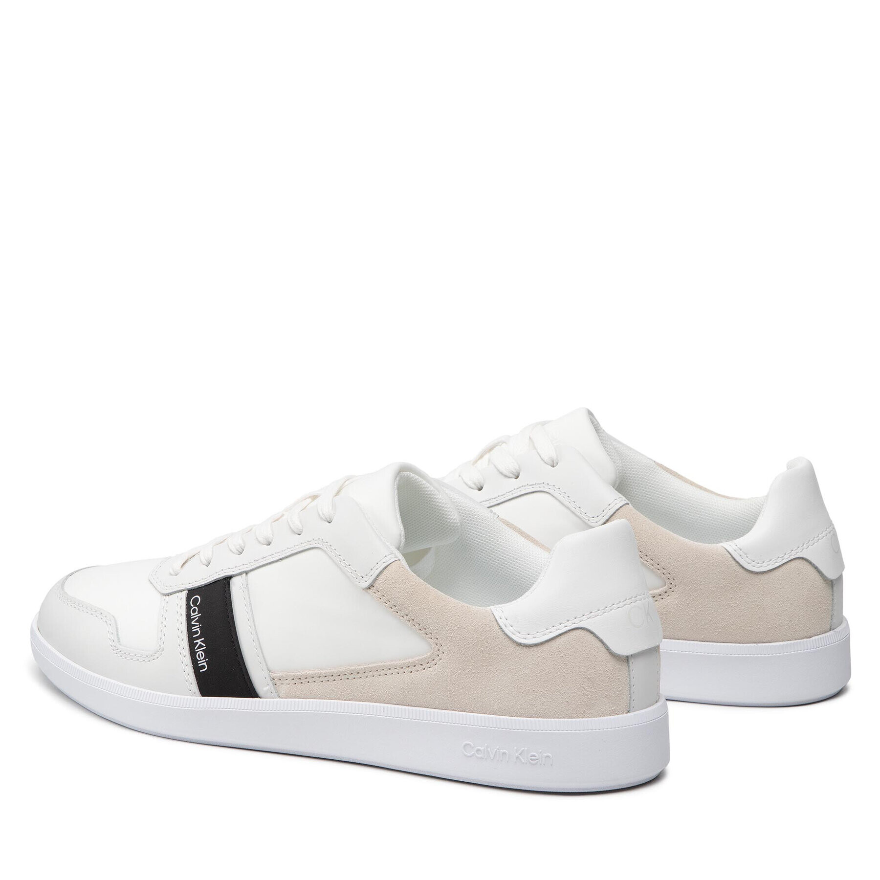 Calvin Klein Sneakers Low Top Lace Up Mix HM0HM00491 Alb - Pled.ro