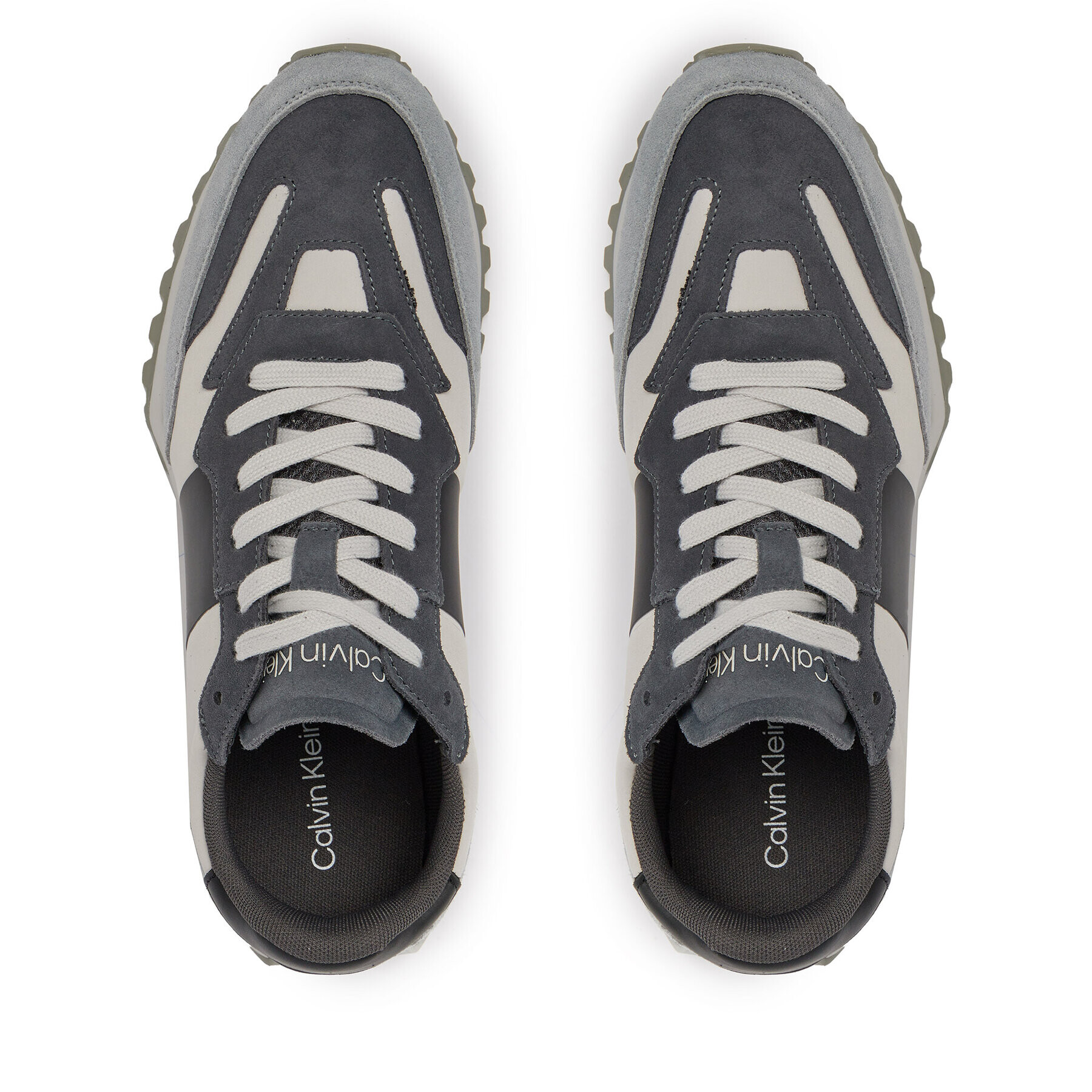 Calvin Klein Sneakers Low Top Lace Up Mix HM0HM00497 Gri - Pled.ro