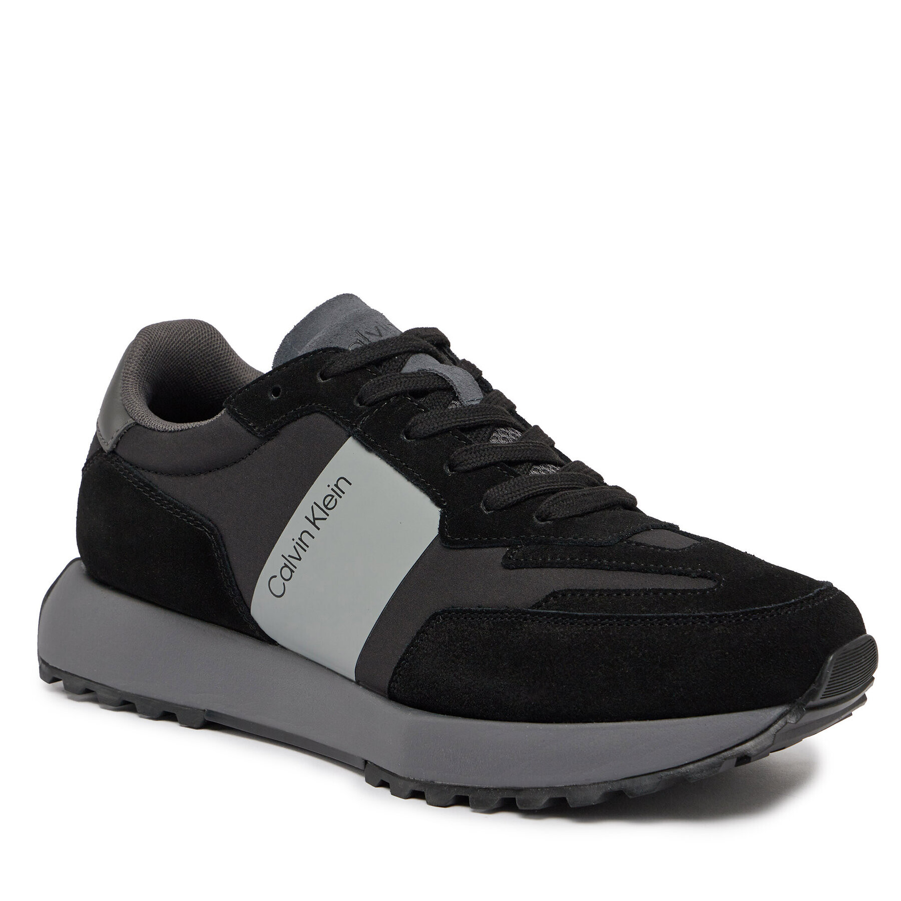 Calvin Klein Sneakers Low Top Lace Up Mix HM0HM00497 Negru - Pled.ro