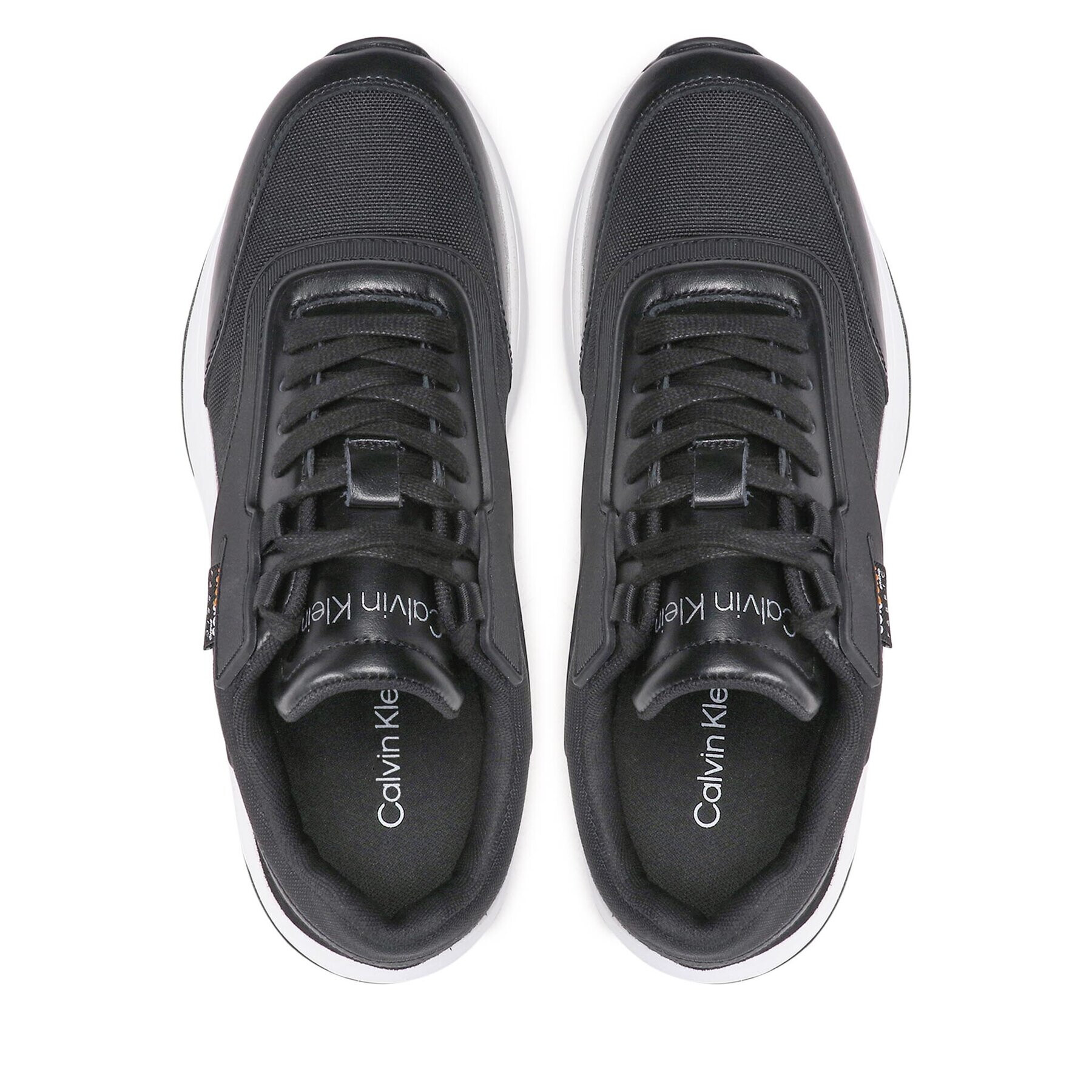 Calvin Klein Sneakers Low Top Lace Up Mix HM0HM00750 Negru - Pled.ro