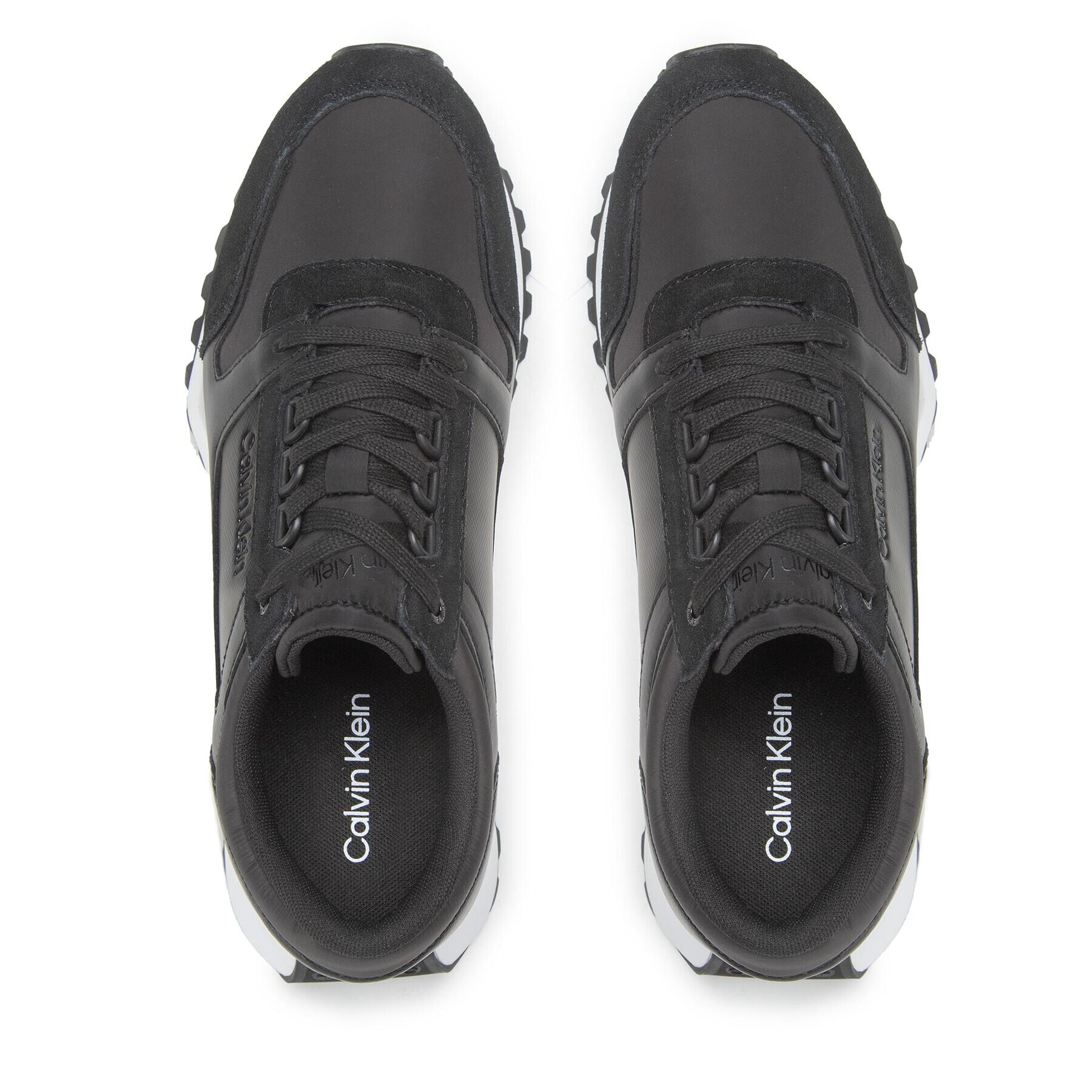 Calvin Klein Sneakers Low Top Lace Up Mix HM0HM00853 Negru - Pled.ro