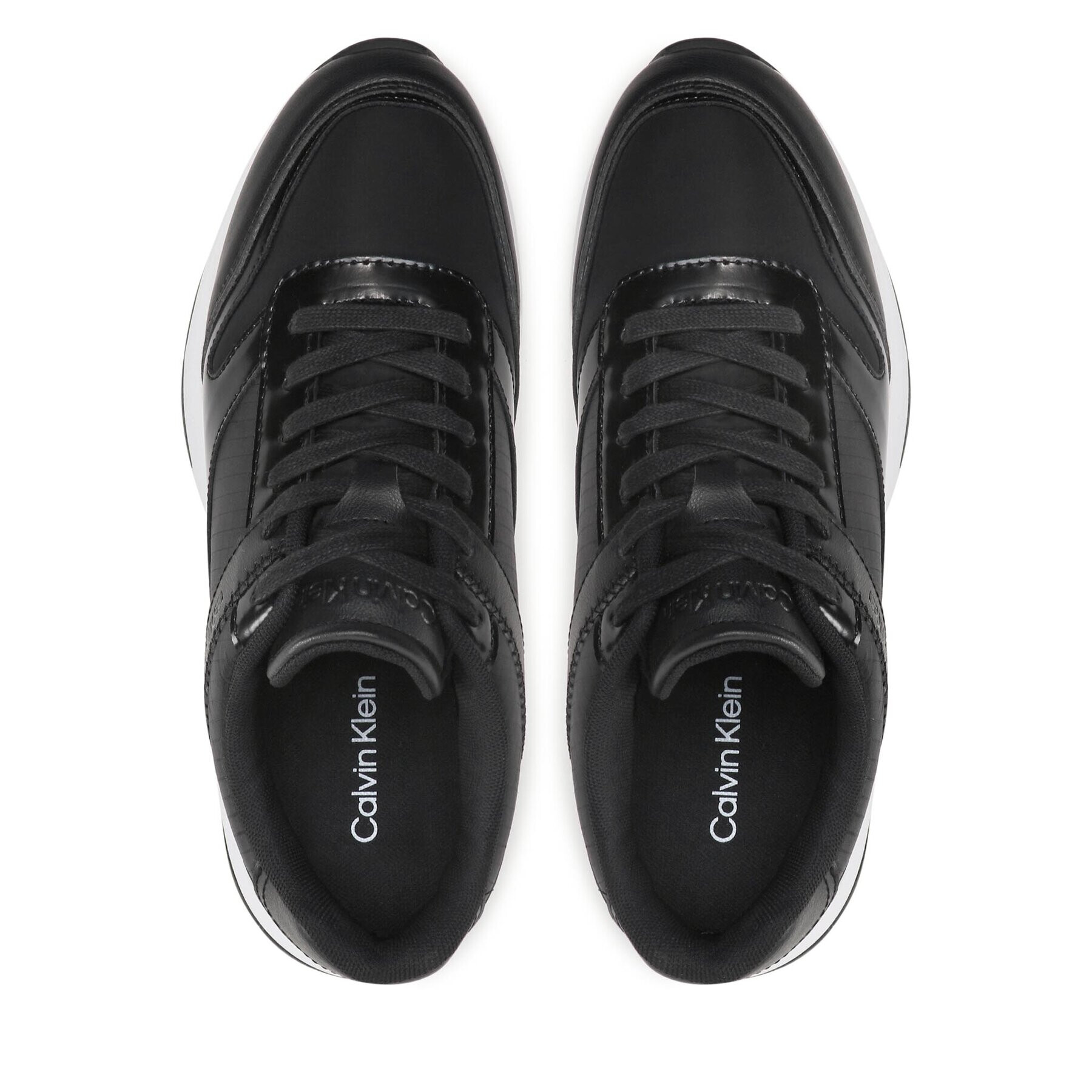 Calvin Klein Sneakers Low Top Lace Up Mix HM0HM00901 Negru - Pled.ro