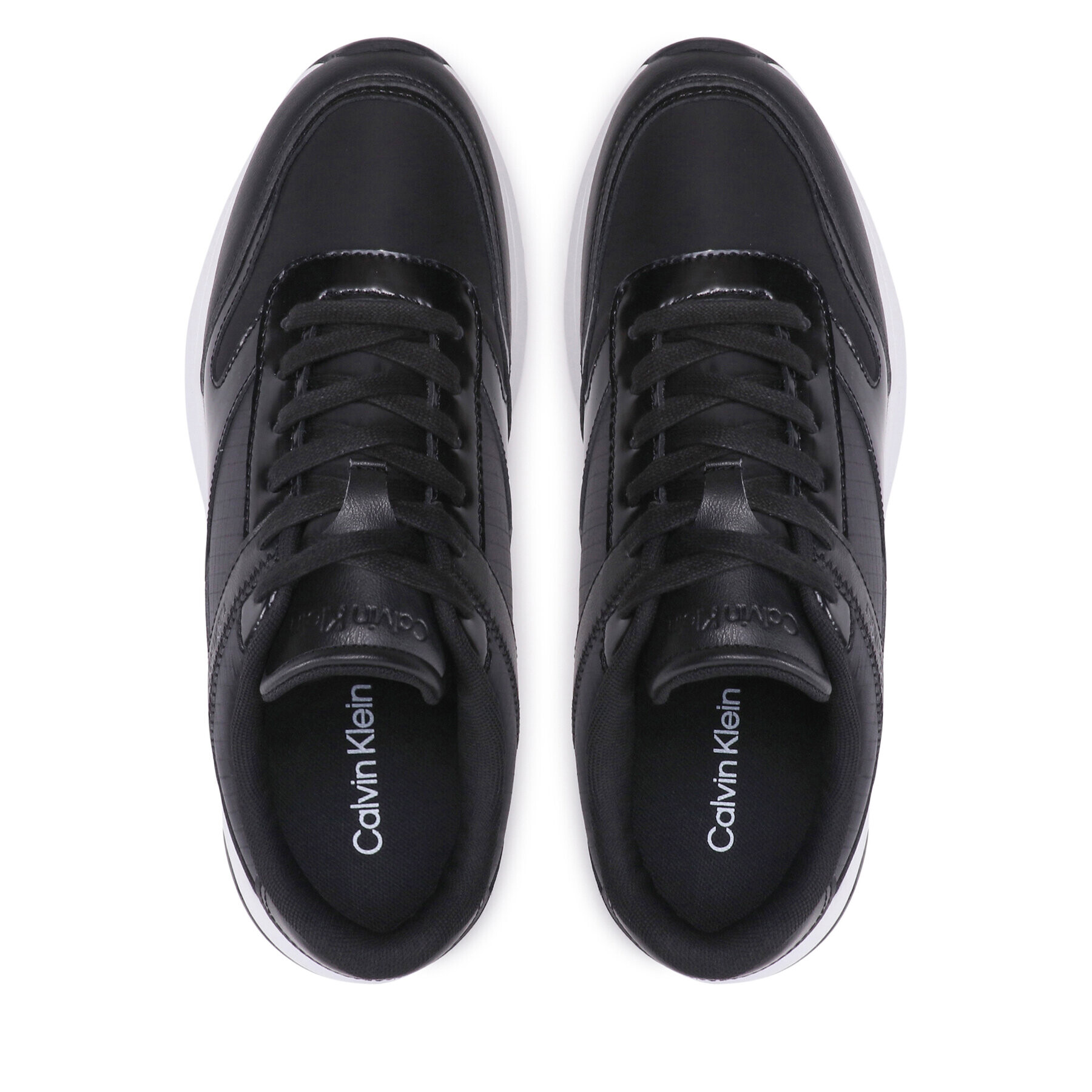 Calvin Klein Sneakers Low Top Lace Up Mix HM0HM00901 Negru - Pled.ro