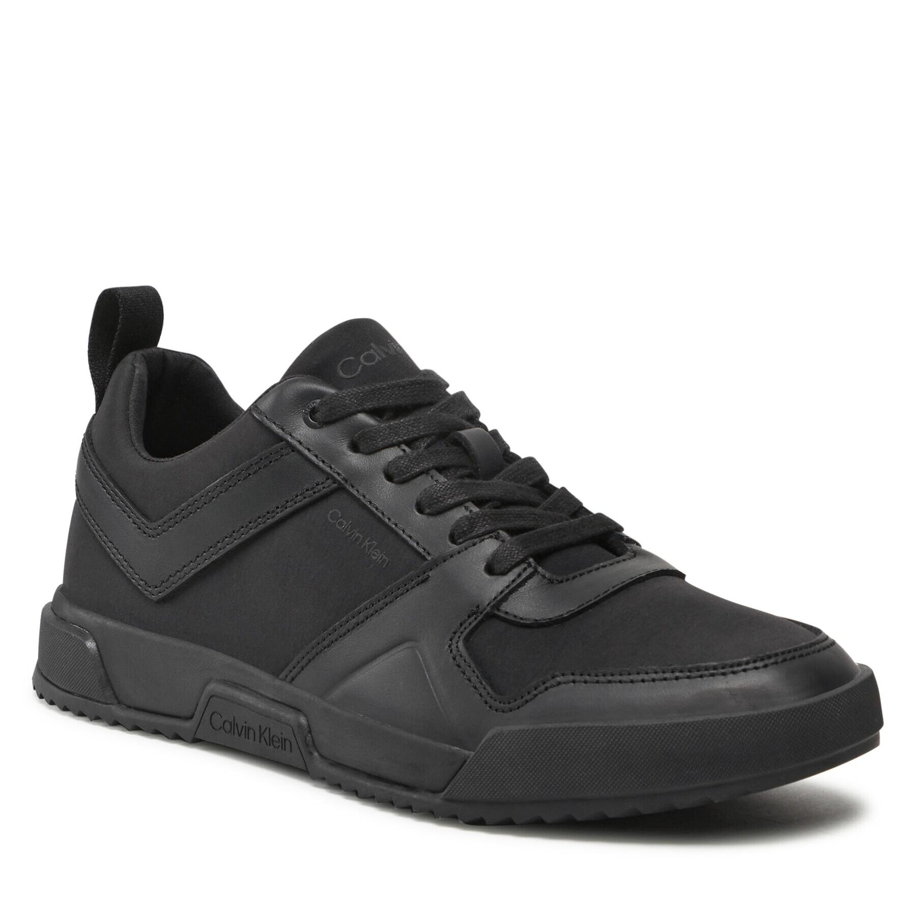 Calvin Klein Sneakers Low Top Lace Up Mix HM0HM00916 Negru - Pled.ro