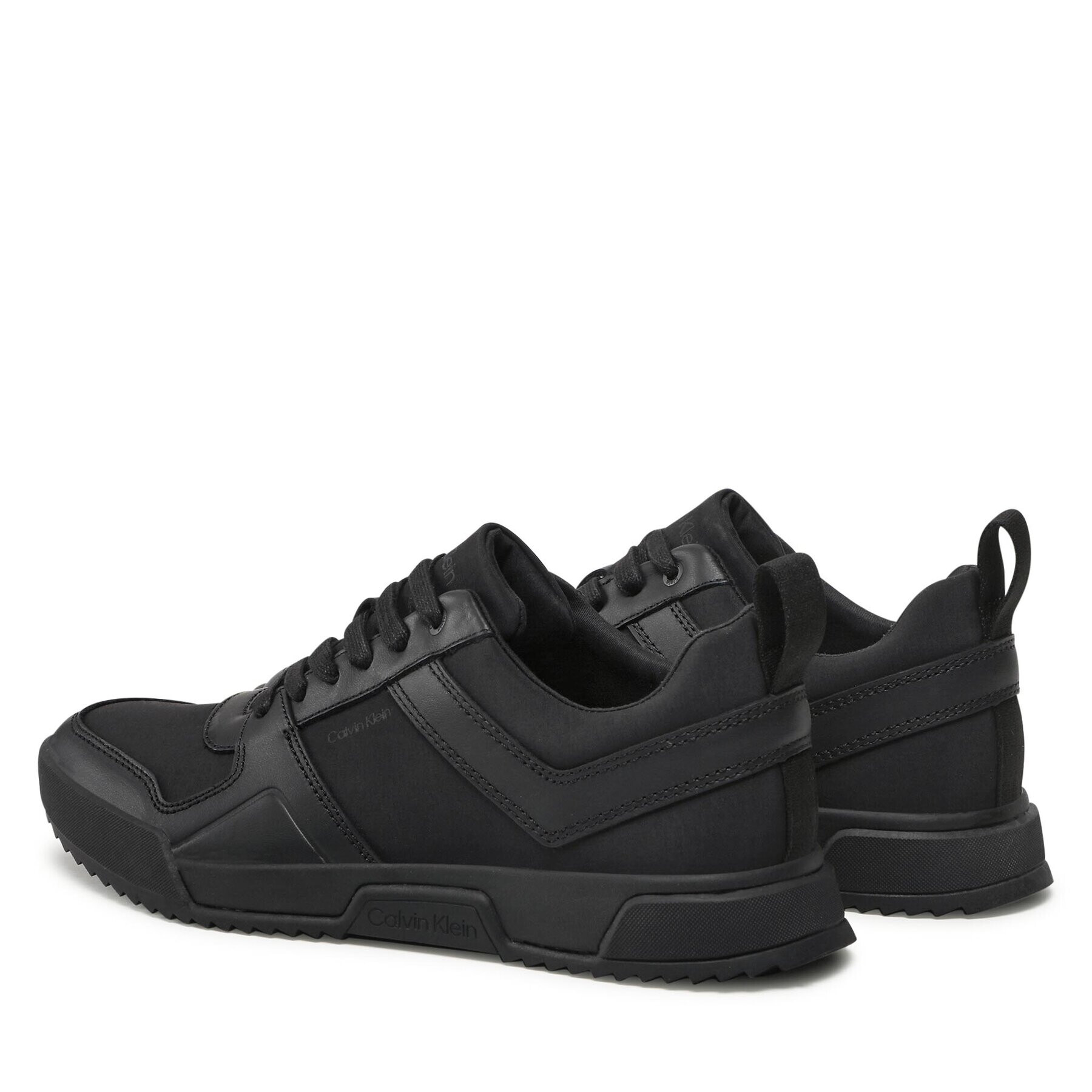 Calvin Klein Sneakers Low Top Lace Up Mix HM0HM00916 Negru - Pled.ro