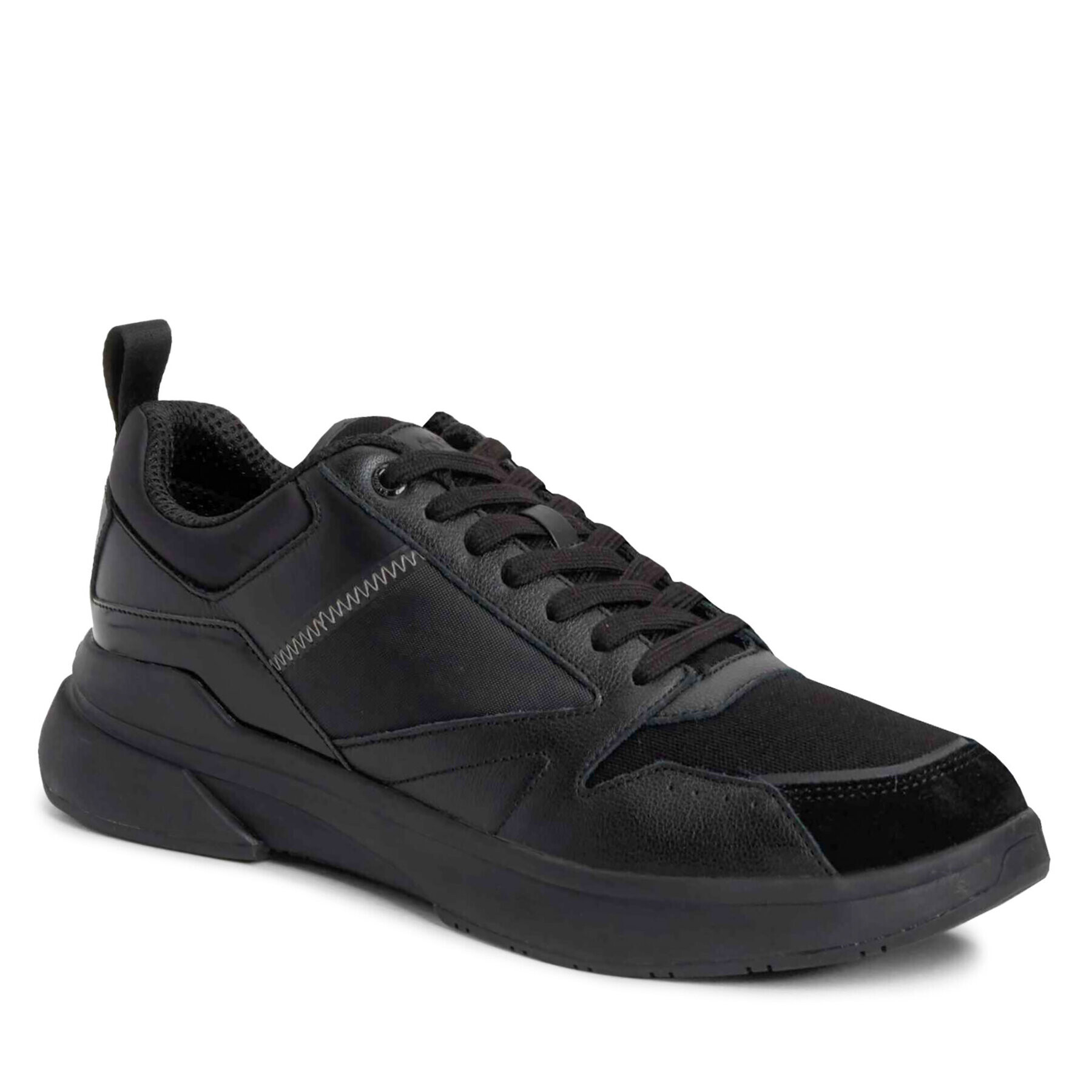 Calvin Klein Sneakers Low Top Lace Up Mix HM0HM01044 Negru - Pled.ro