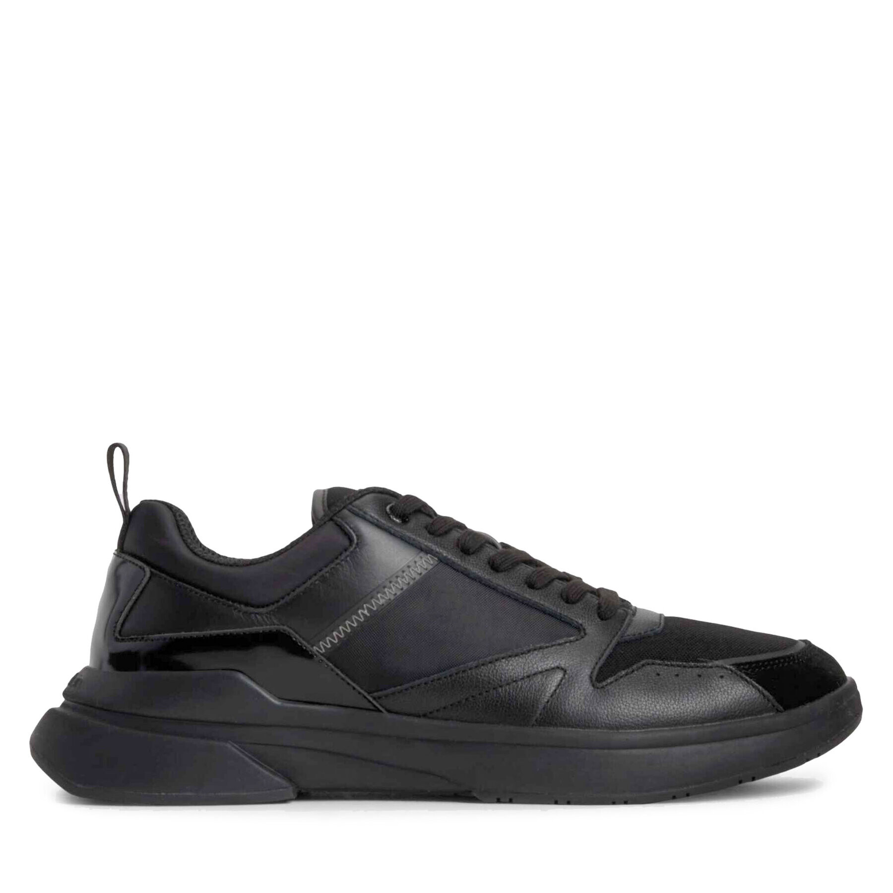 Calvin Klein Sneakers Low Top Lace Up Mix HM0HM01044 Negru - Pled.ro