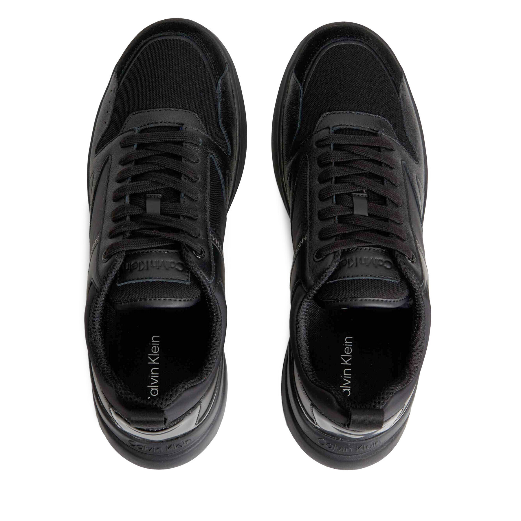 Calvin Klein Sneakers Low Top Lace Up Mix HM0HM01044 Negru - Pled.ro