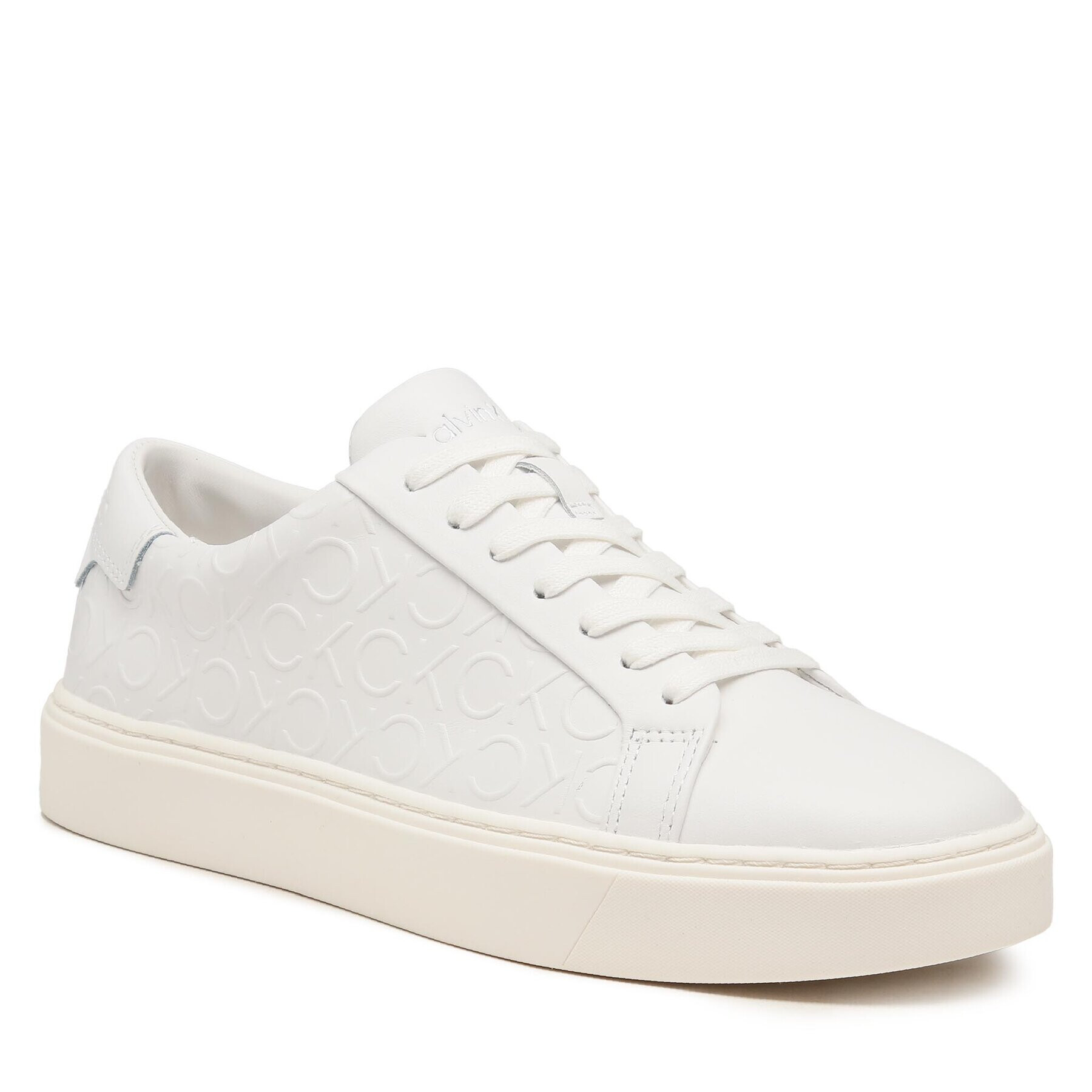 Calvin Klein Sneakers Low Top Lace Up Mono Hf HM0HM01068 Alb - Pled.ro