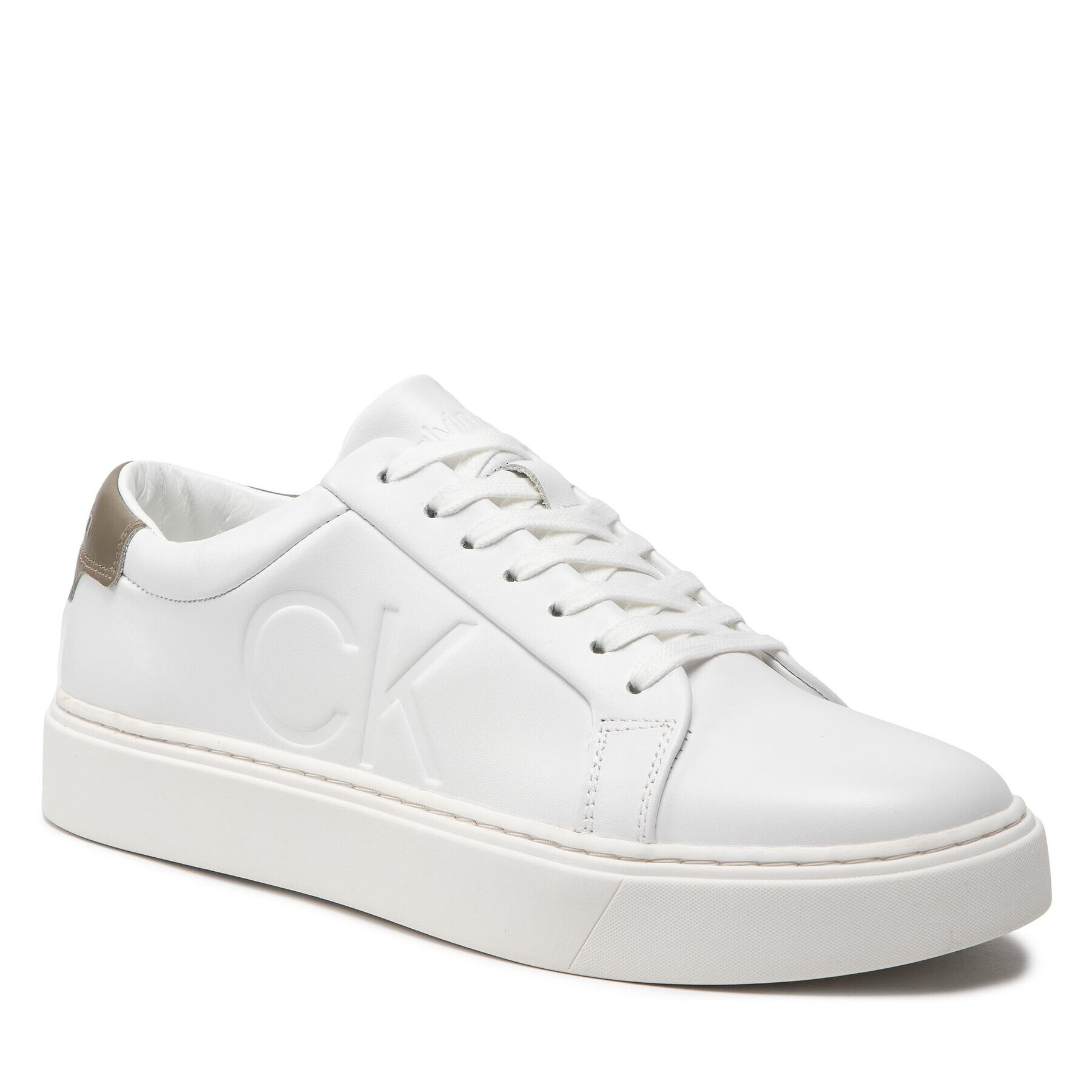 Calvin Klein Sneakers Low Top Lace Up/Mono Logo HM0HM00479 Alb - Pled.ro