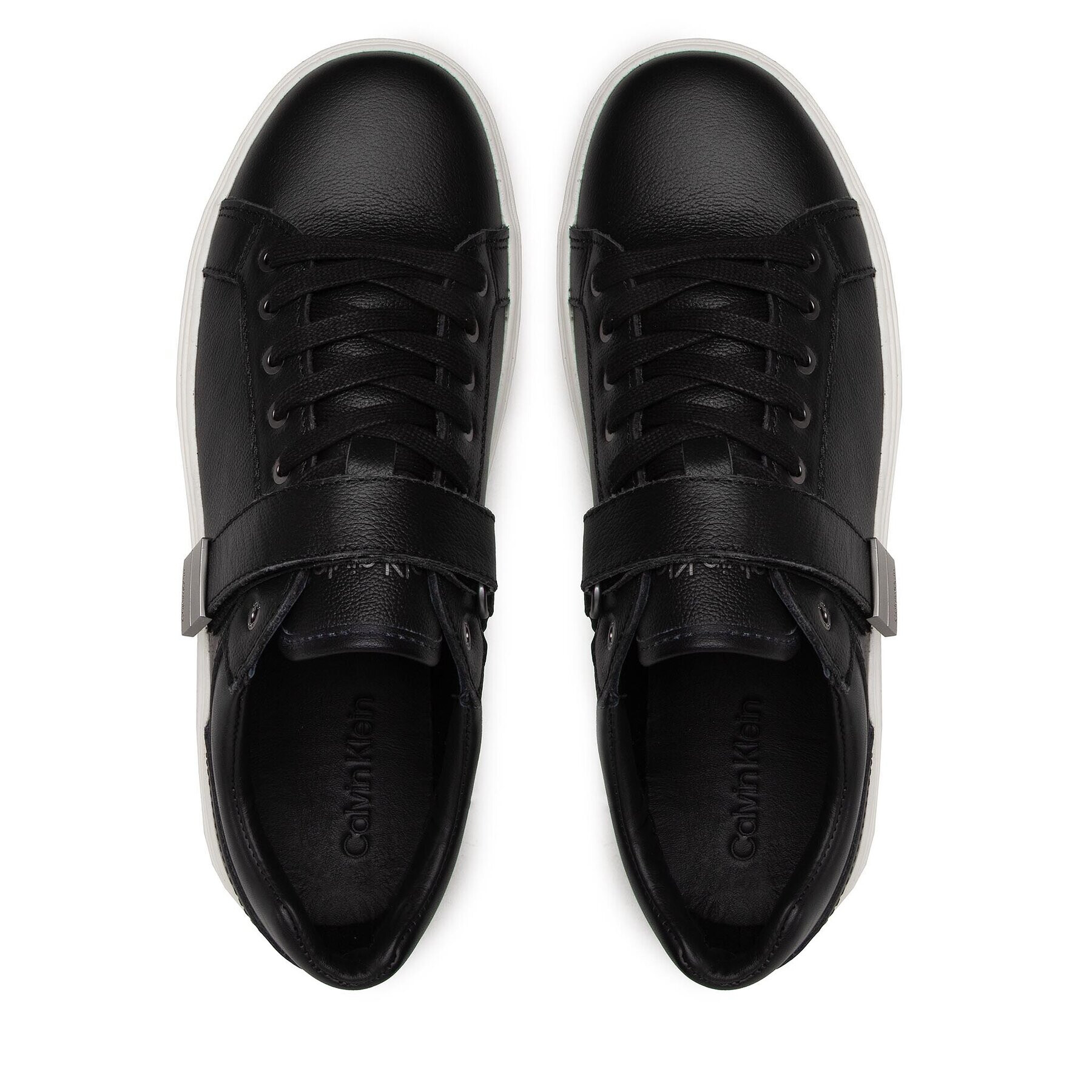 Calvin Klein Sneakers Low Top Lace Up W/Plaque HM0HM00919 Negru - Pled.ro