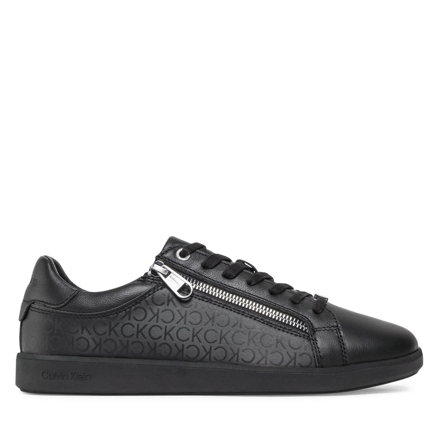 Calvin Klein Sneakers Low Top Lace Up W/Zip Mono HM0HM00876 Negru - Pled.ro