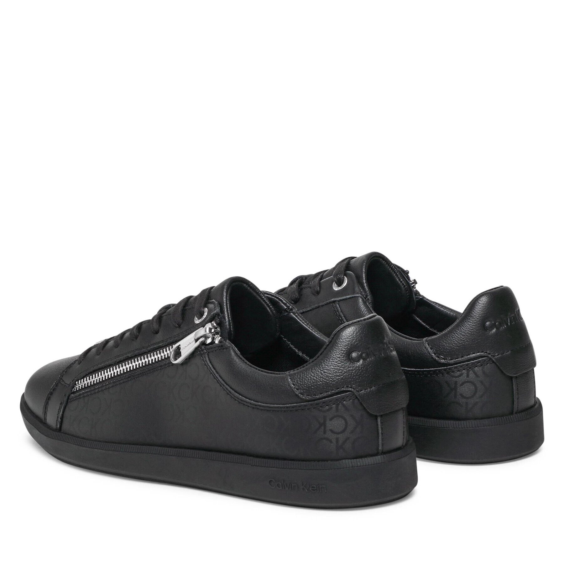 Calvin Klein Sneakers Low Top Lace Up W/Zip Mono HM0HM00876 Negru - Pled.ro