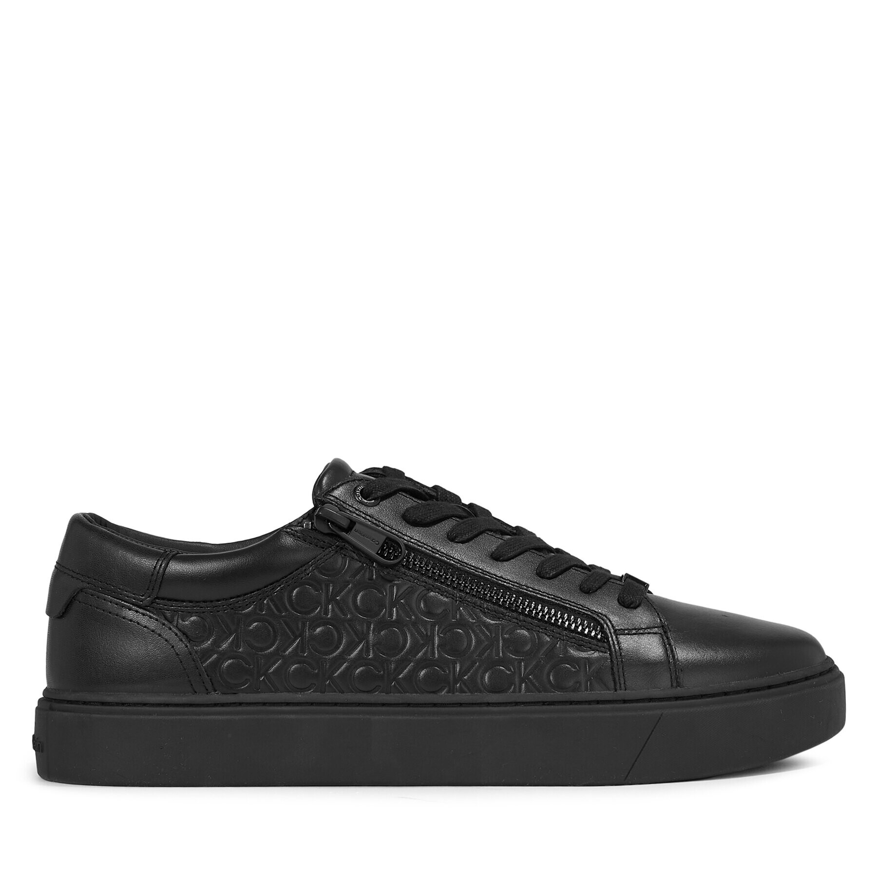 Calvin Klein Sneakers Low Top Lace Up W/Zip Mono HM0HM01188 Negru - Pled.ro