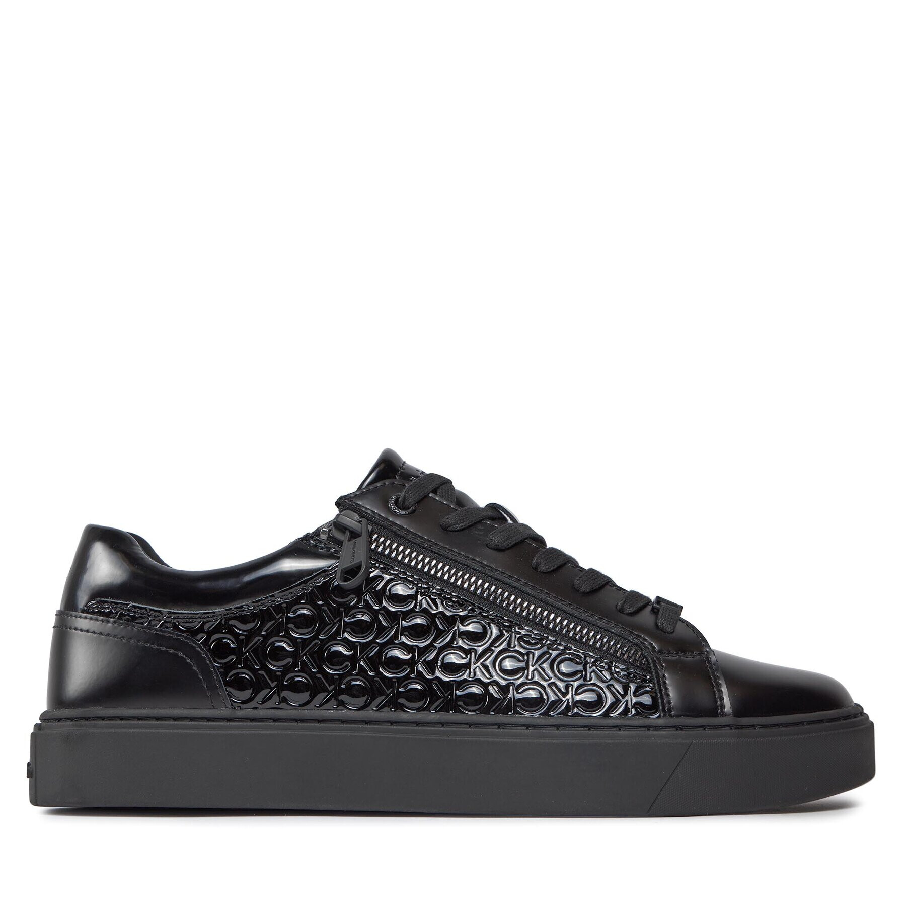 Calvin Klein Sneakers Low Top Lace Up W/Zip Mono HM0HM01277 Negru - Pled.ro