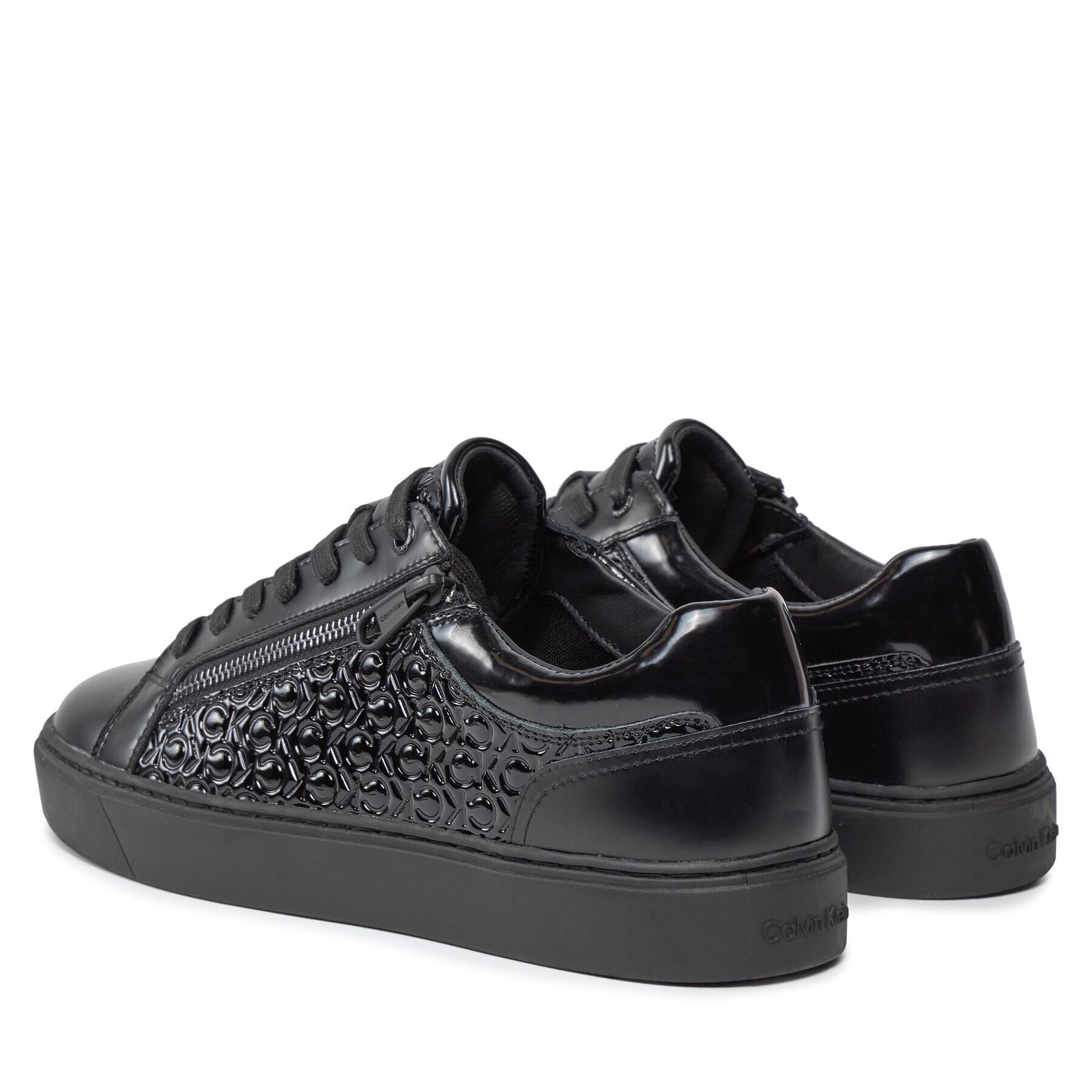 Calvin Klein Sneakers Low Top Lace Up W/Zip Mono HM0HM01277 Negru - Pled.ro