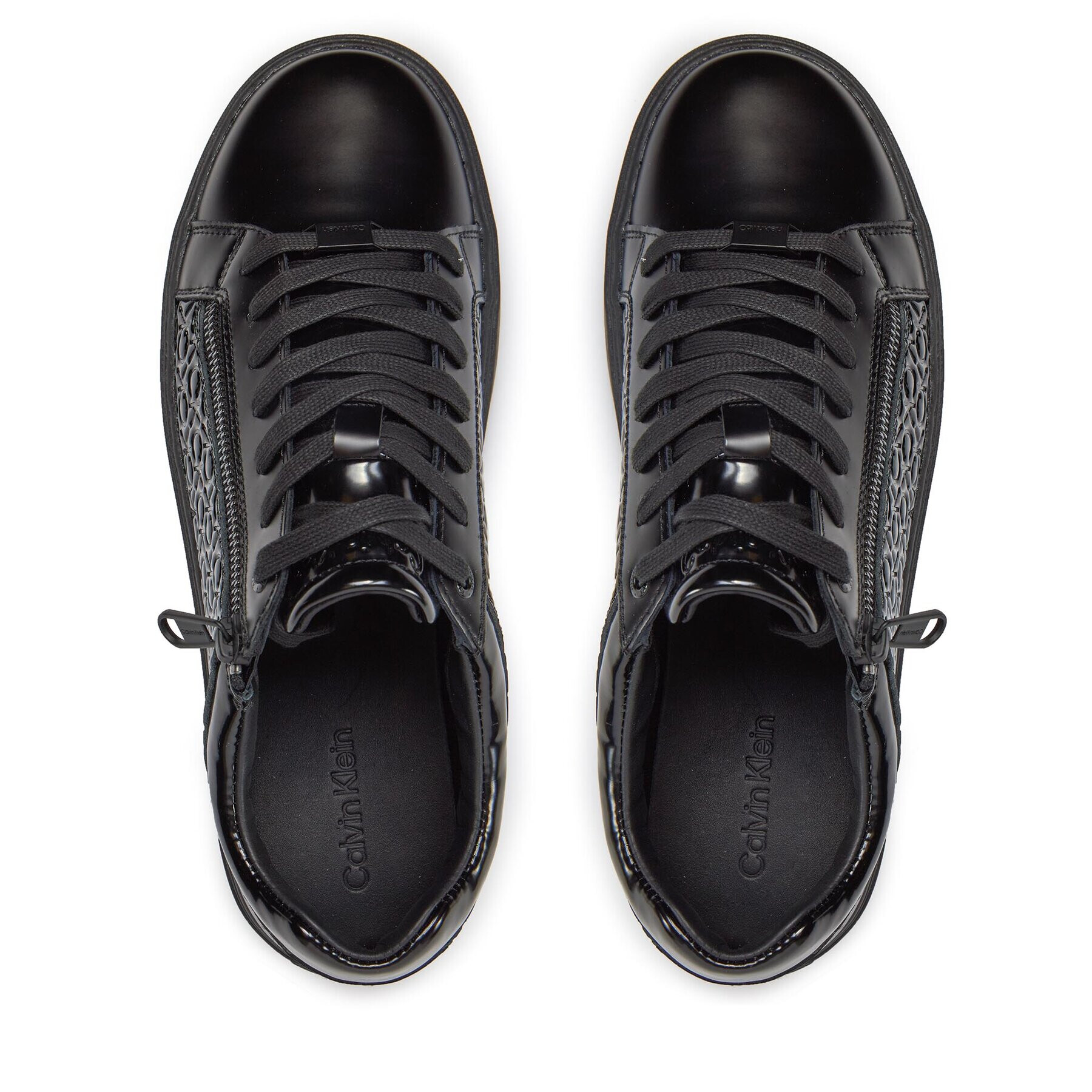 Calvin Klein Sneakers Low Top Lace Up W/Zip Mono HM0HM01277 Negru - Pled.ro