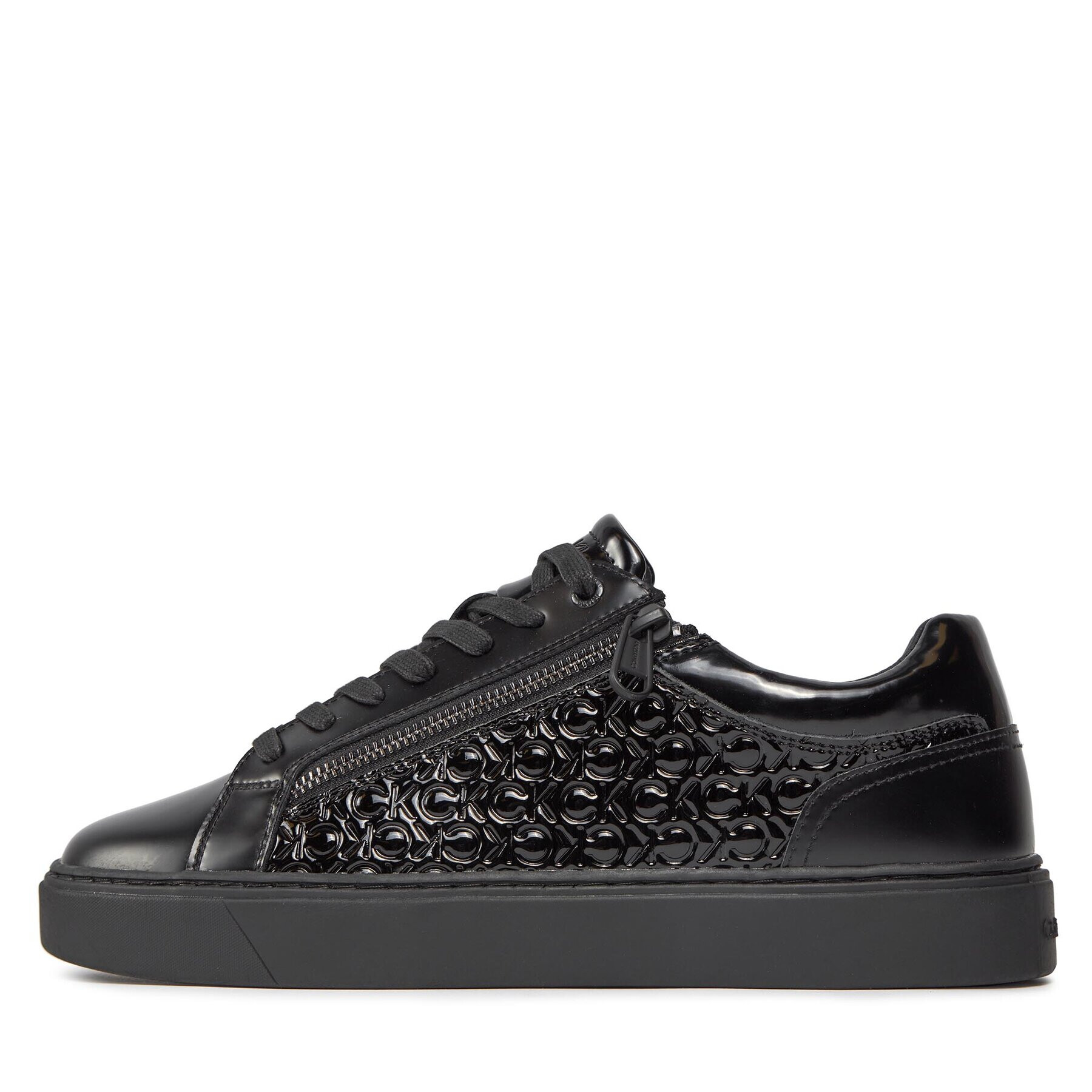 Calvin Klein Sneakers Low Top Lace Up W/Zip Mono HM0HM01277 Negru - Pled.ro