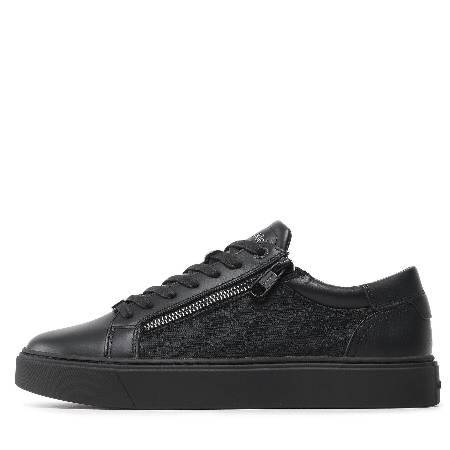 Calvin Klein Sneakers Low Top Lace Up W/Zip Mono Jq HM0HM01013 Negru - Pled.ro