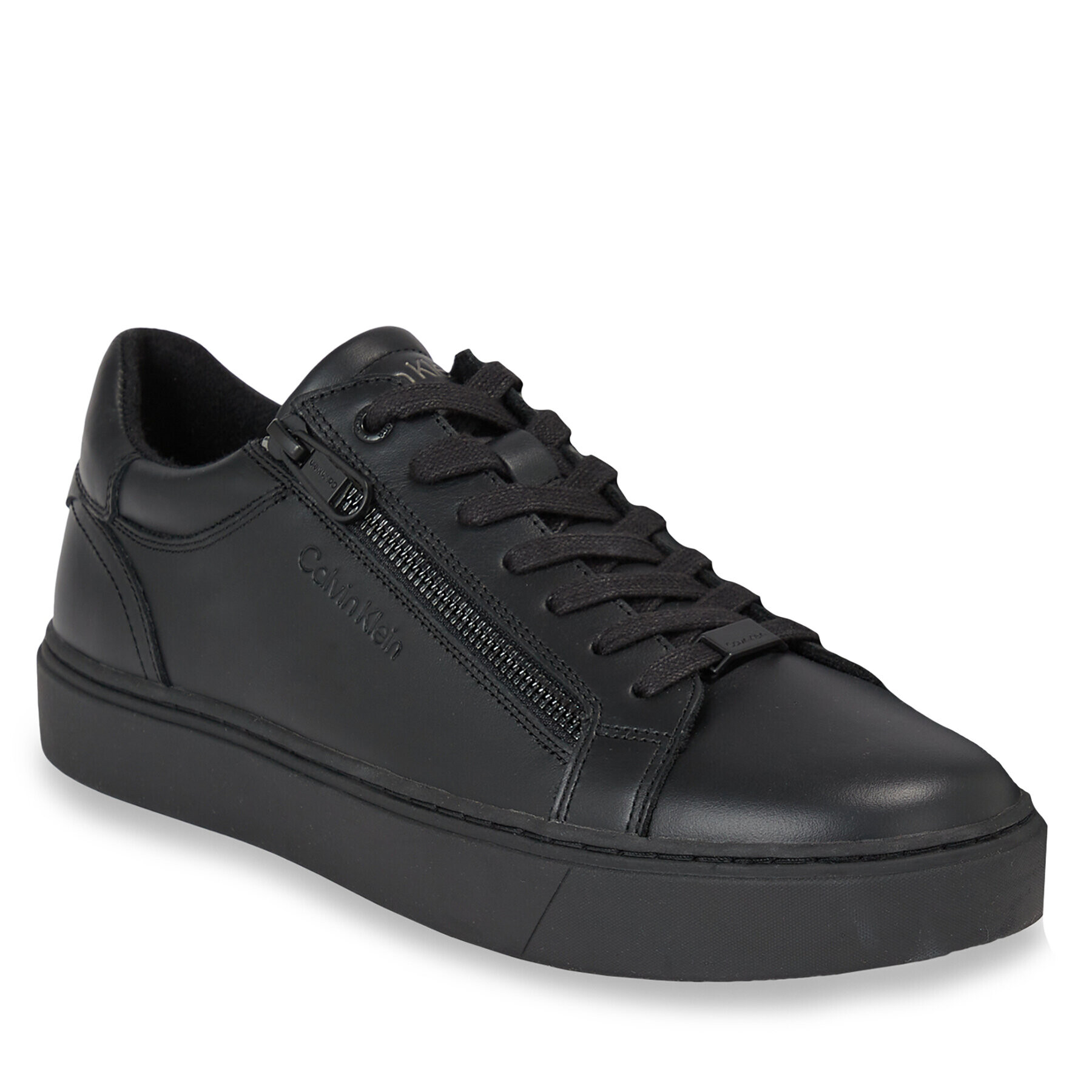 Calvin Klein Sneakers Low Top Lace Up W/Zip Rubb HM0HM01268 Negru - Pled.ro