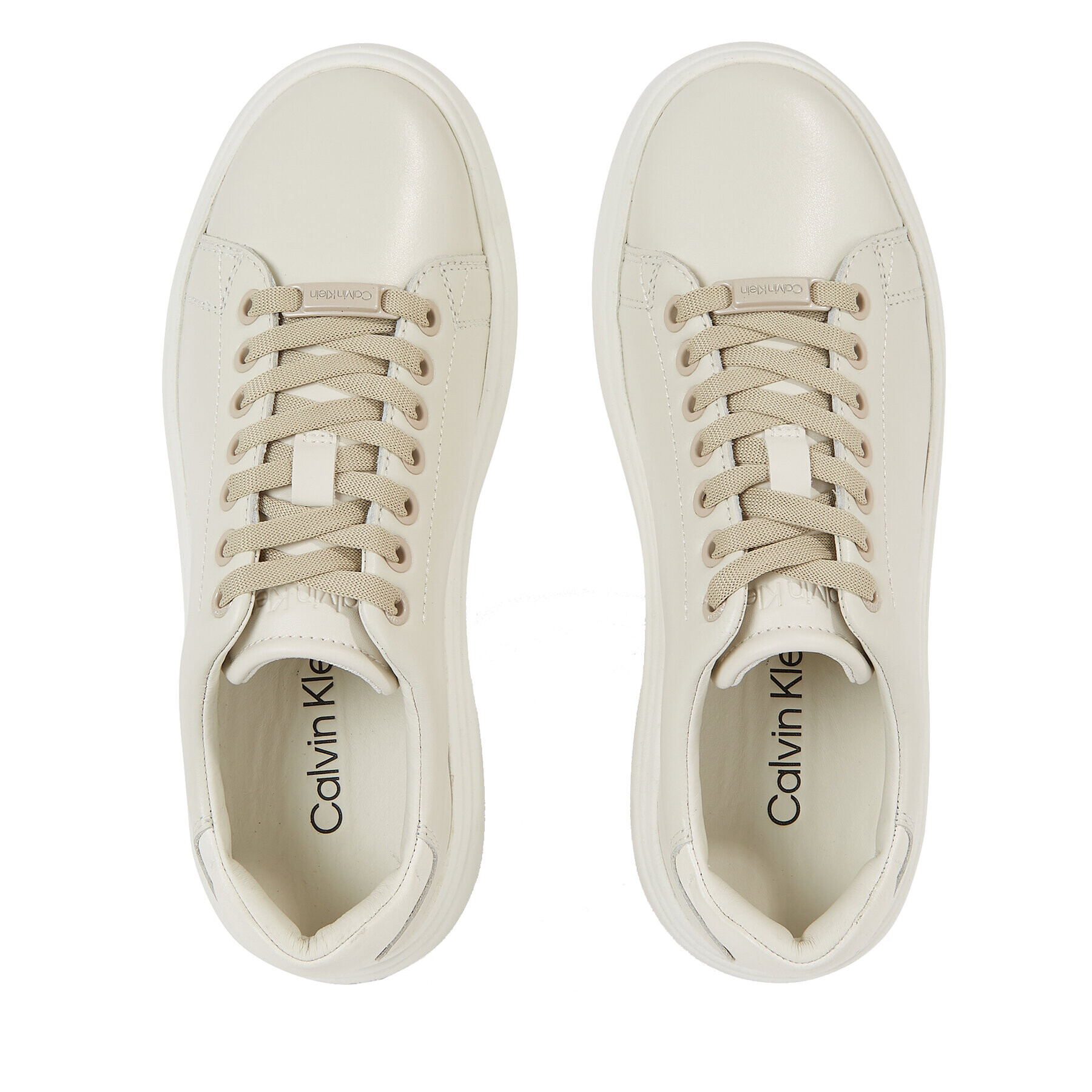 Calvin Klein Sneakers Raised Cupsole Lace Up HW0HW01668 Bej - Pled.ro