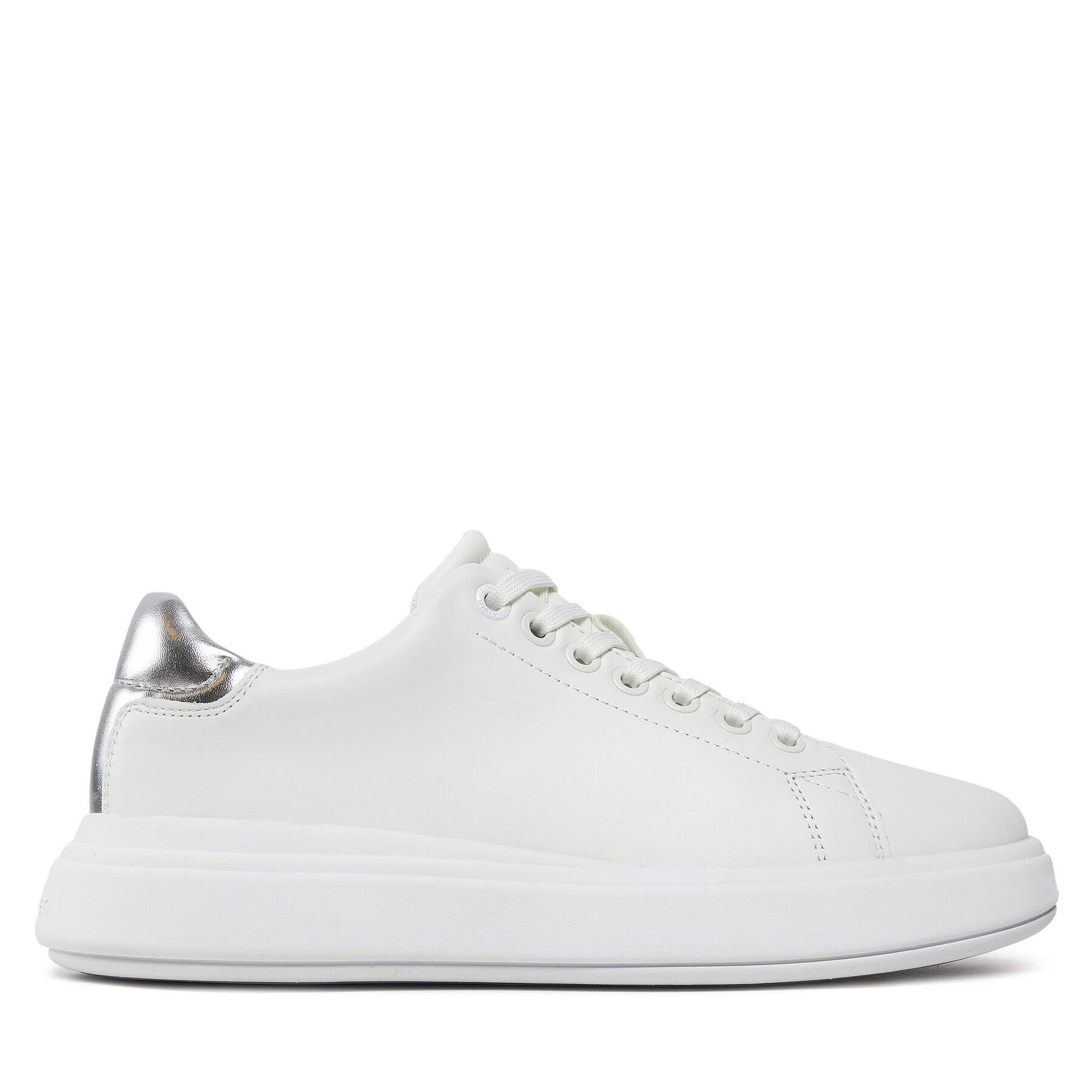 Calvin Klein Sneakers Raised Cupsole Lace Up Lth Bt HW0HW02005 Alb - Pled.ro