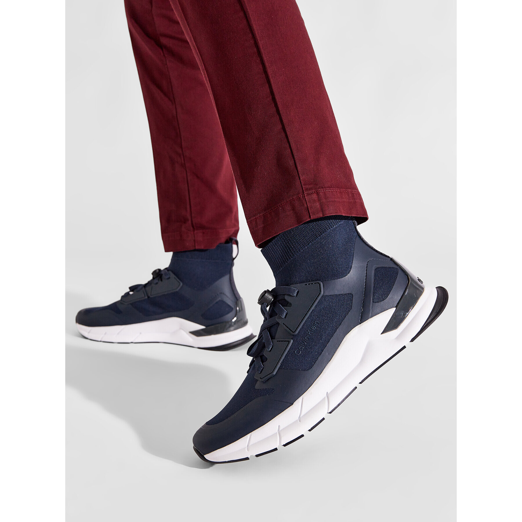 Calvin Klein Sneakers Recycled High-Top Sock Trainers HM0HM00760 Bleumarin - Pled.ro