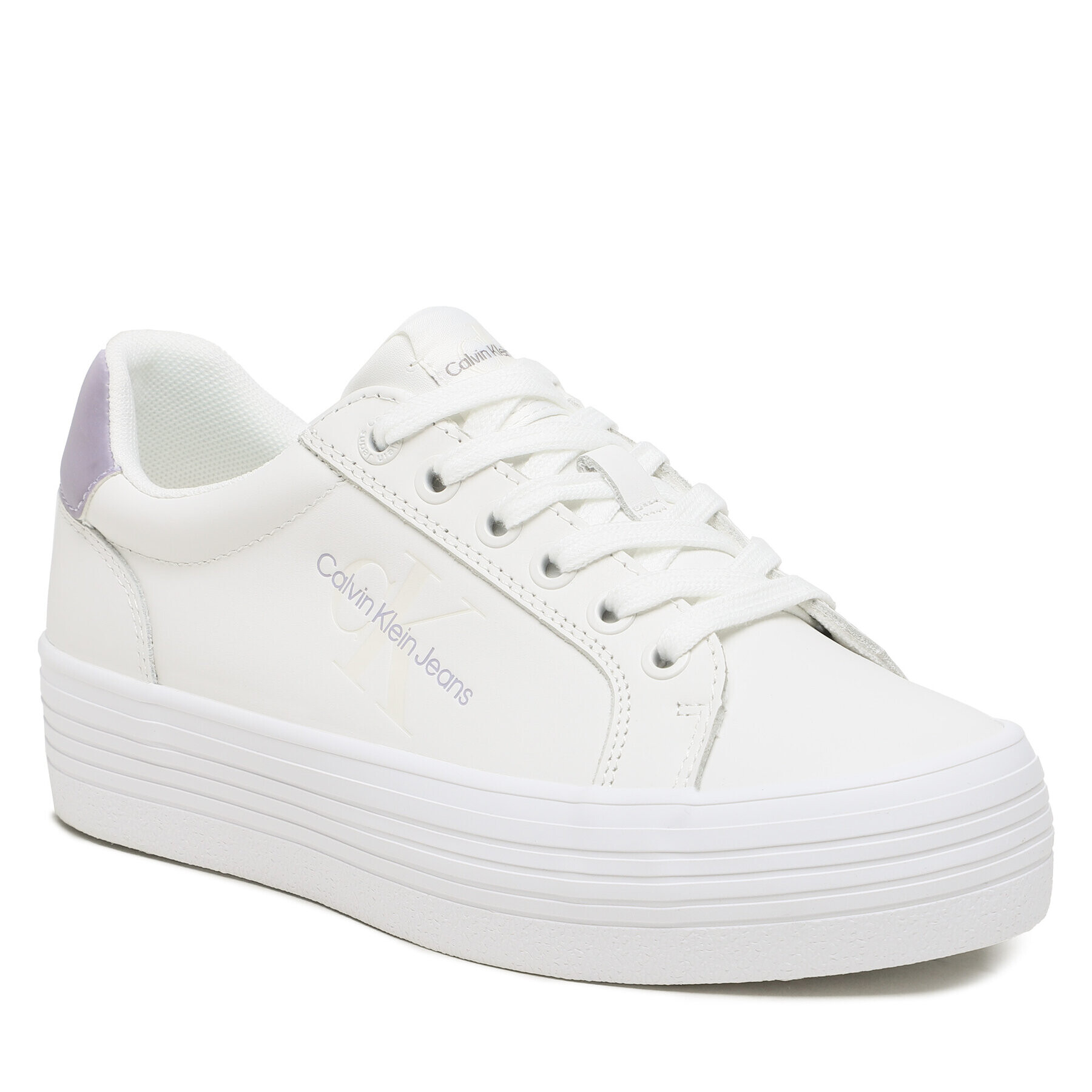 Calvin Klein Sneakers Vulc Flatform YW0YW01223 Alb - Pled.ro