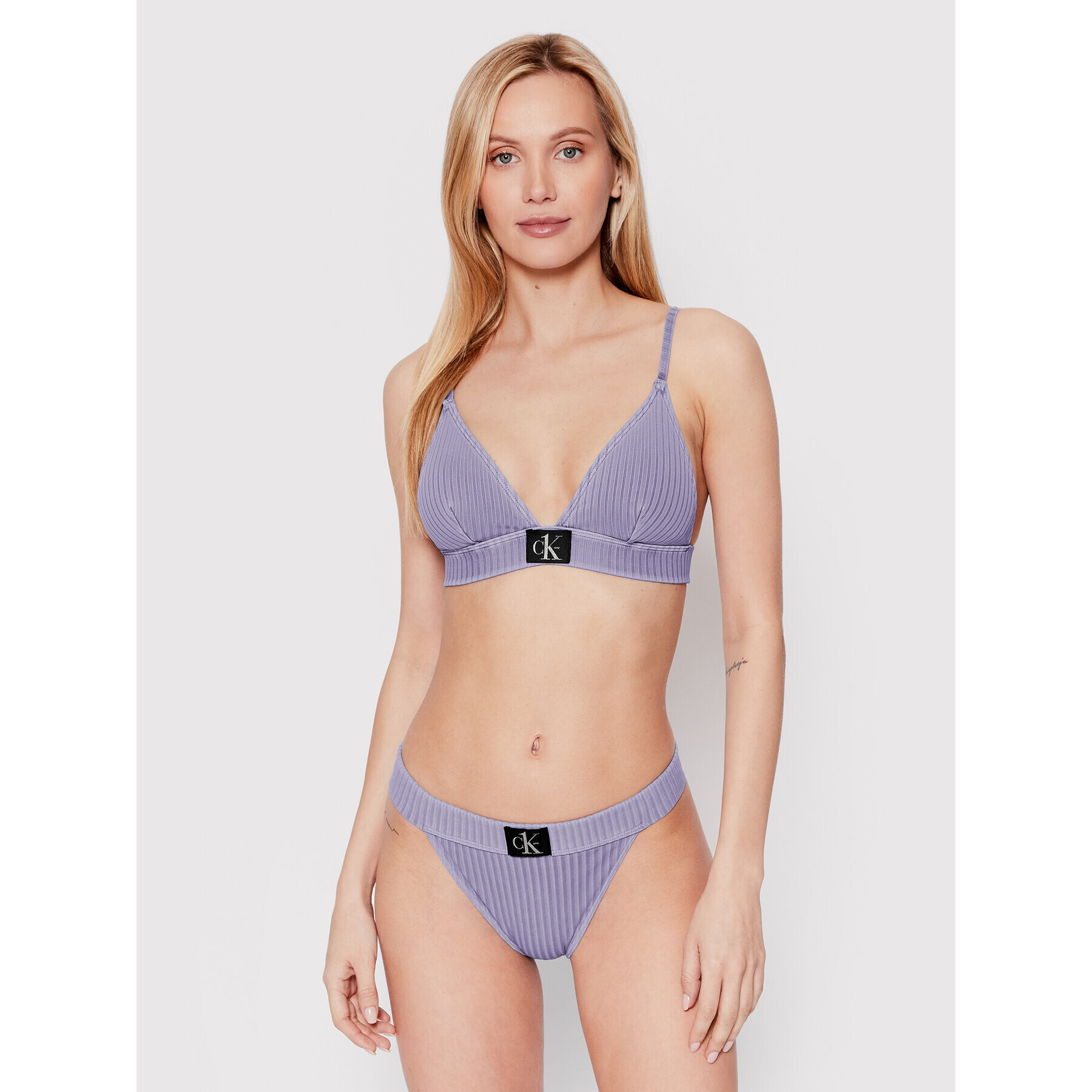 Calvin Klein Swimwear Bikini partea de jos Cheeky KW0KW01718 Violet - Pled.ro