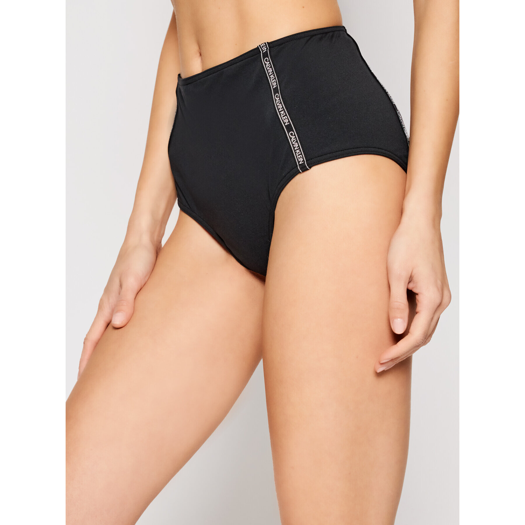 Calvin Klein Swimwear Bikini partea de jos High KW0KW01318 Negru - Pled.ro