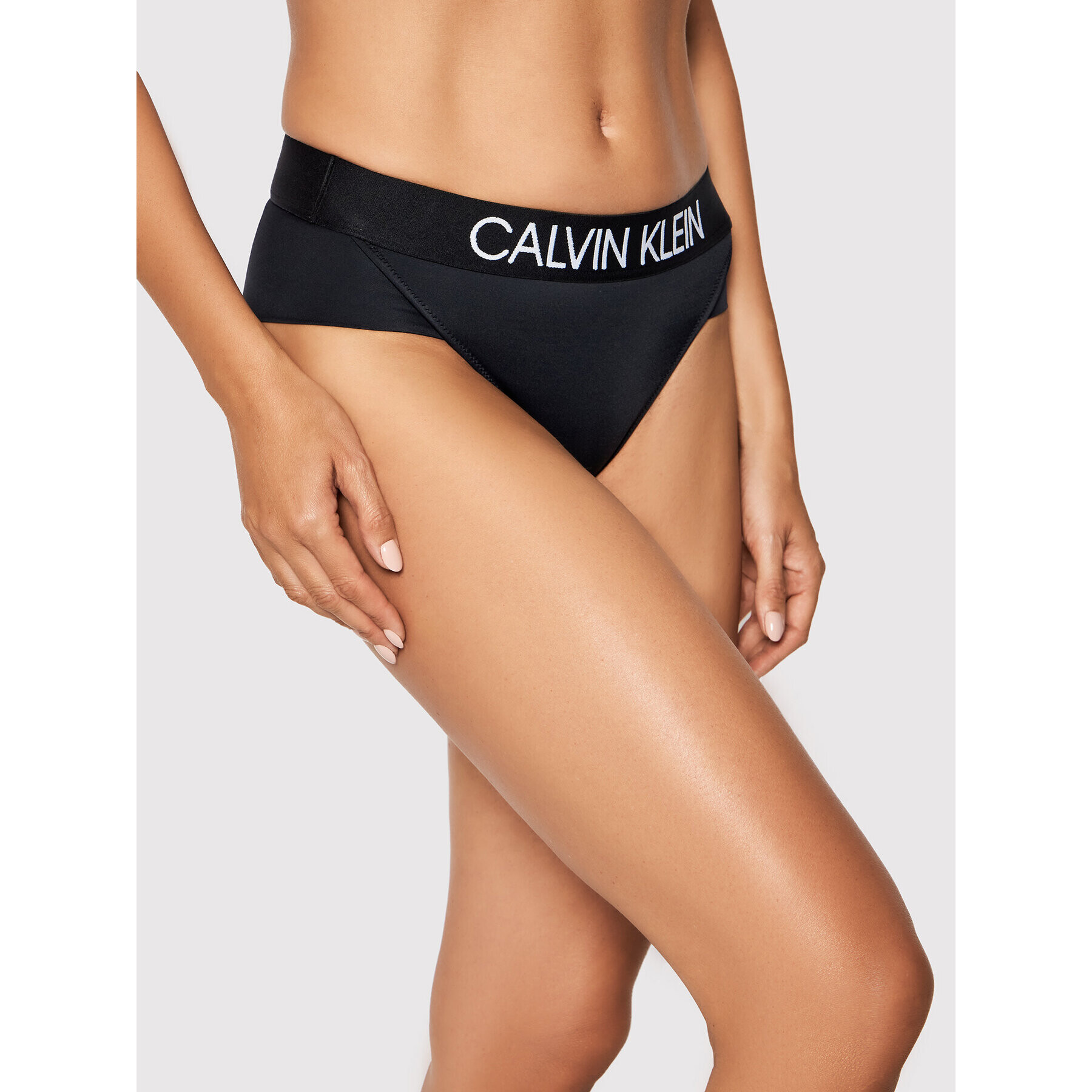 Calvin Klein Swimwear Bikini partea de jos Hipster KW0KW01243 Negru - Pled.ro