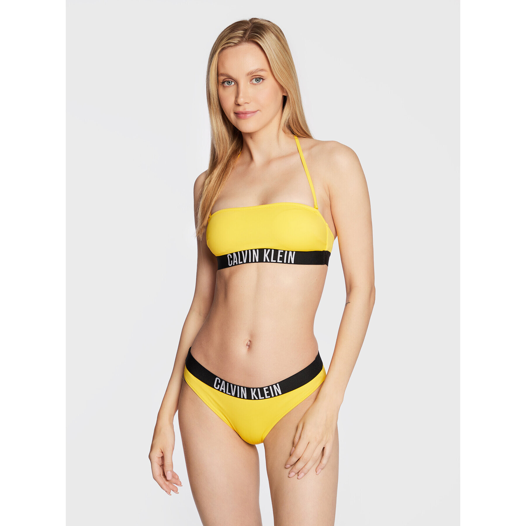 Calvin Klein Swimwear Bikini partea de jos Intense Power KW0KW01728 Galben - Pled.ro