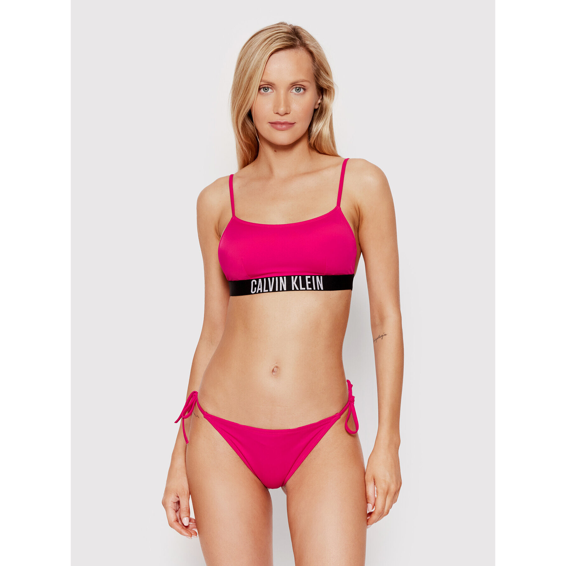 Calvin Klein Swimwear Bikini partea de jos KW0KW01724 Roz - Pled.ro