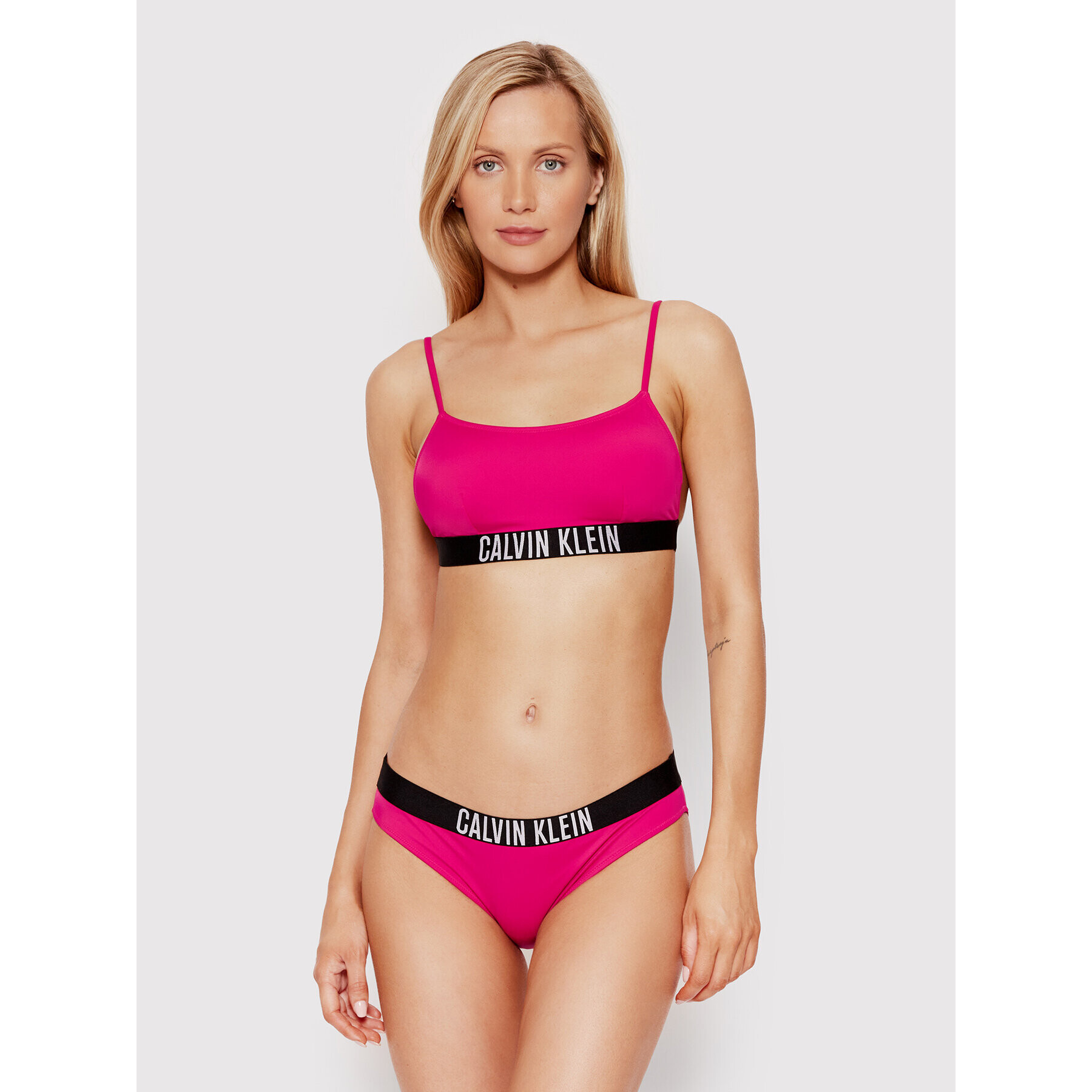 Calvin Klein Swimwear Bikini partea de jos KW0KW01728 Roz - Pled.ro