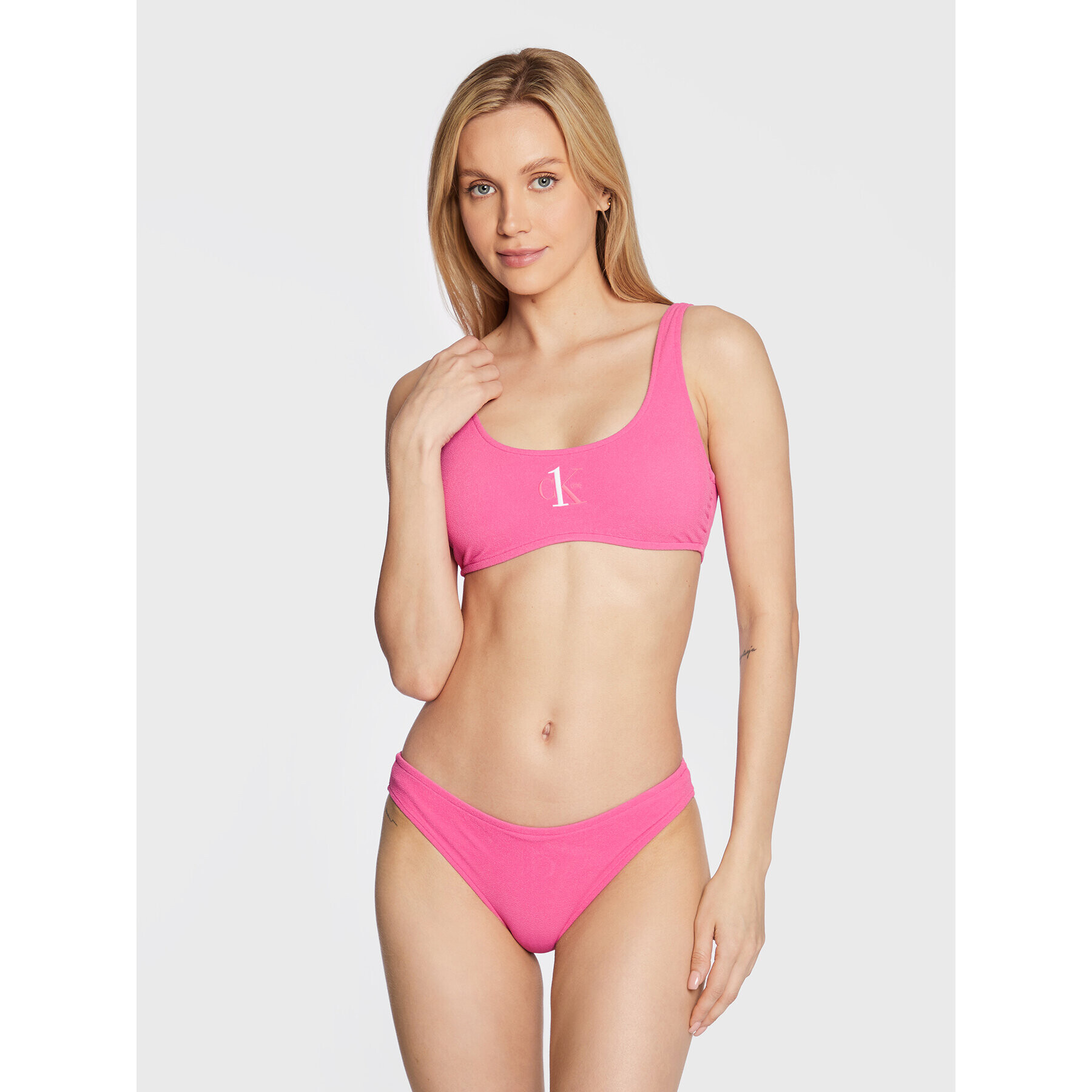 Calvin Klein Swimwear Bikini partea de jos KW0KW01885 Roz - Pled.ro