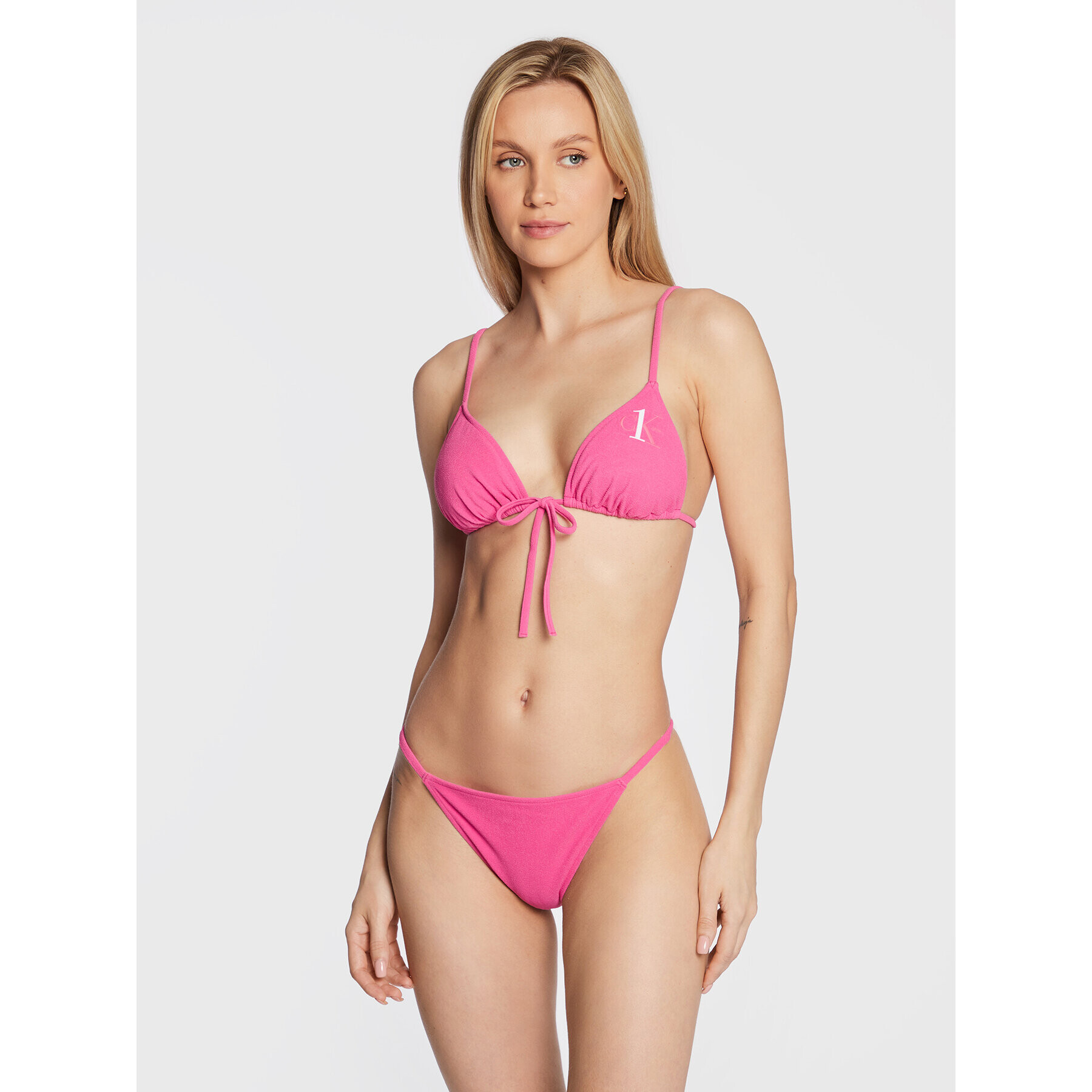 Calvin Klein Swimwear Bikini partea de jos KW0KW01887 Roz - Pled.ro