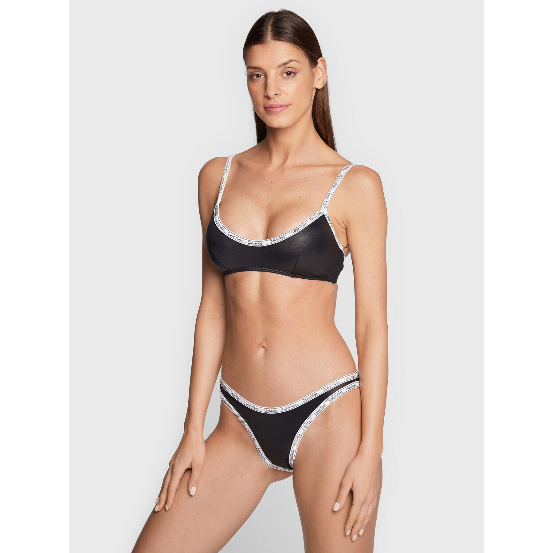 Calvin Klein Swimwear Bikini partea de jos KW0KW01952 Negru - Pled.ro